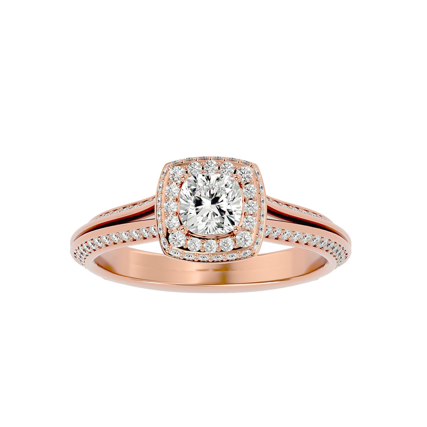 Ruth halo diamond engagement ring