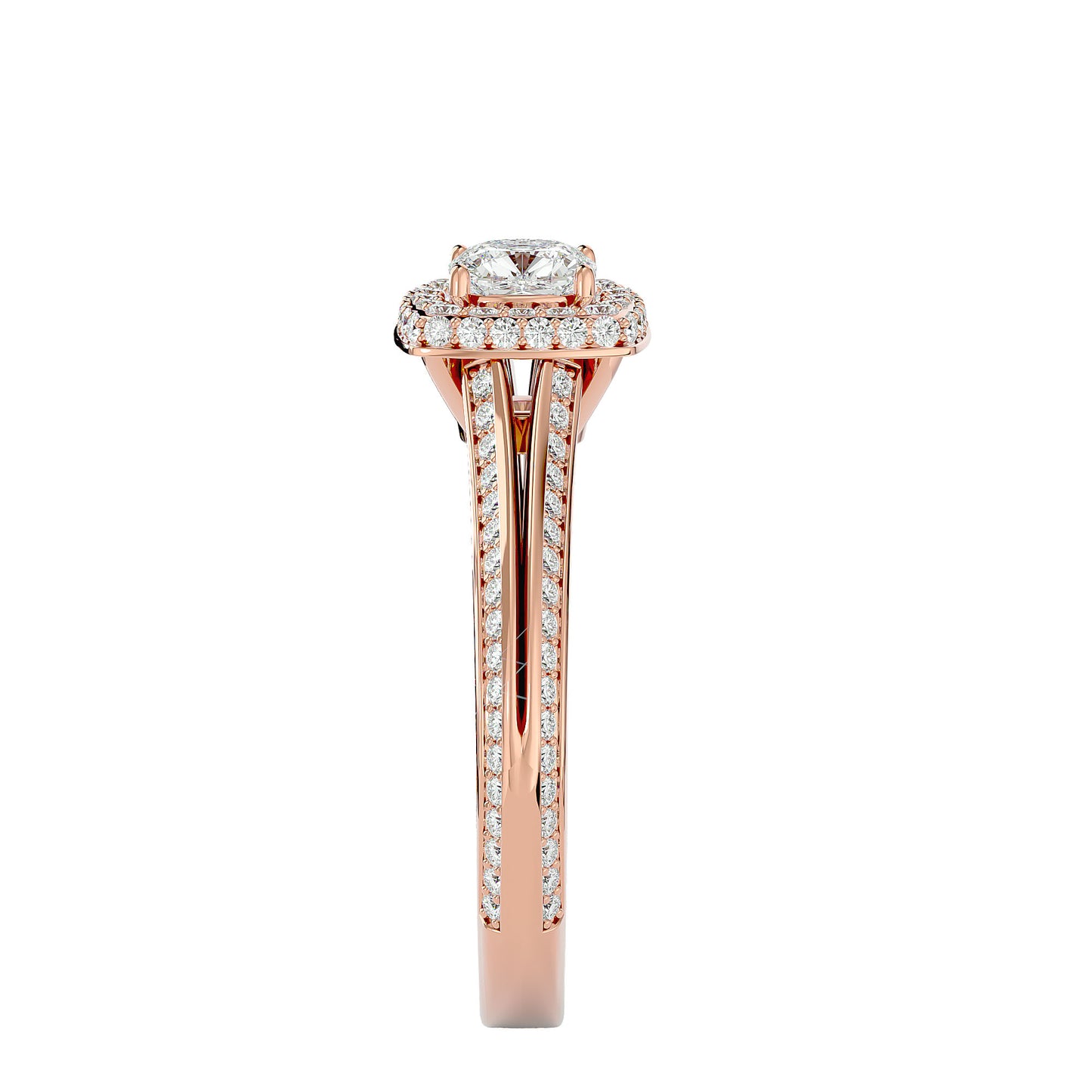 Ruth halo diamond engagement ring
