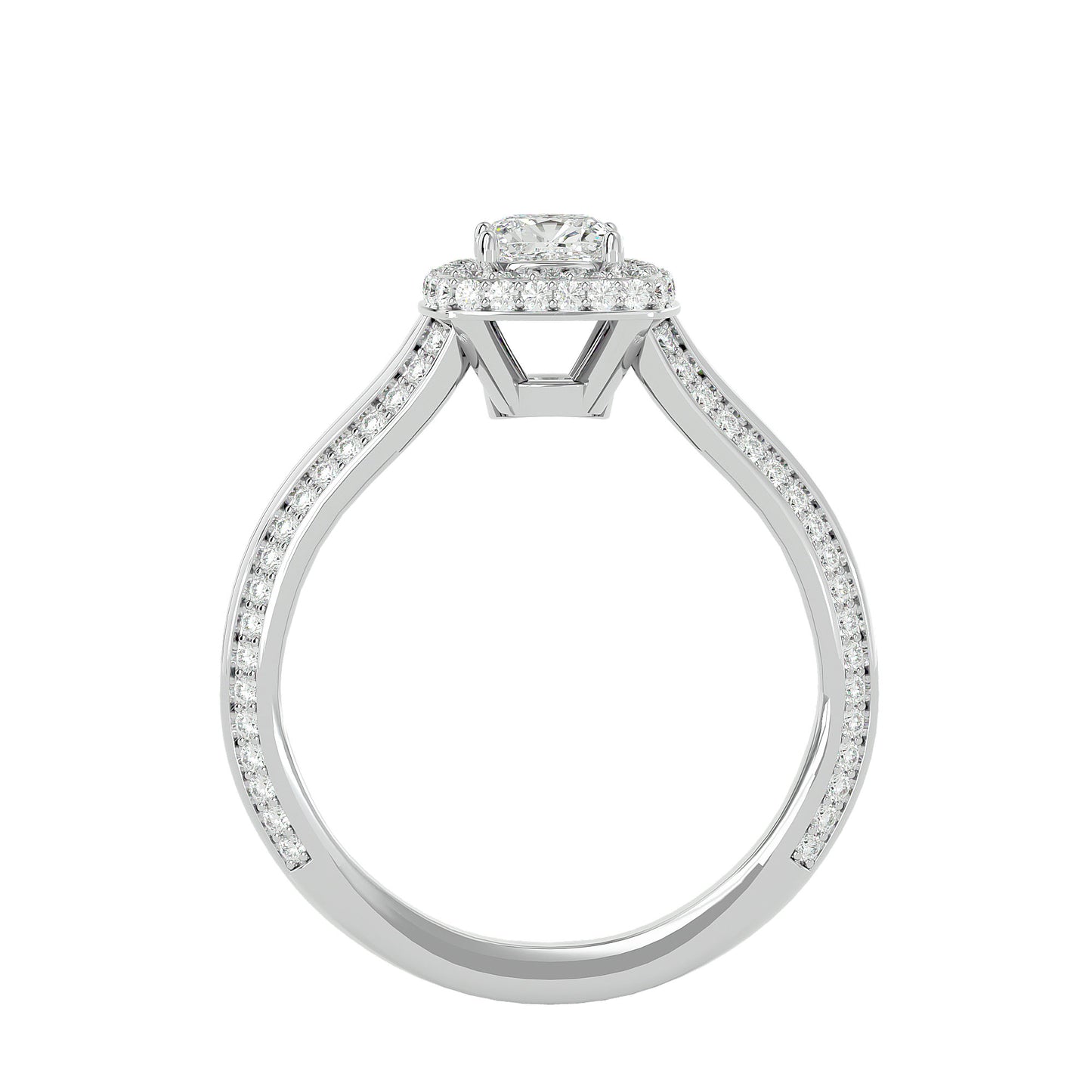 Ruth halo diamond engagement ring