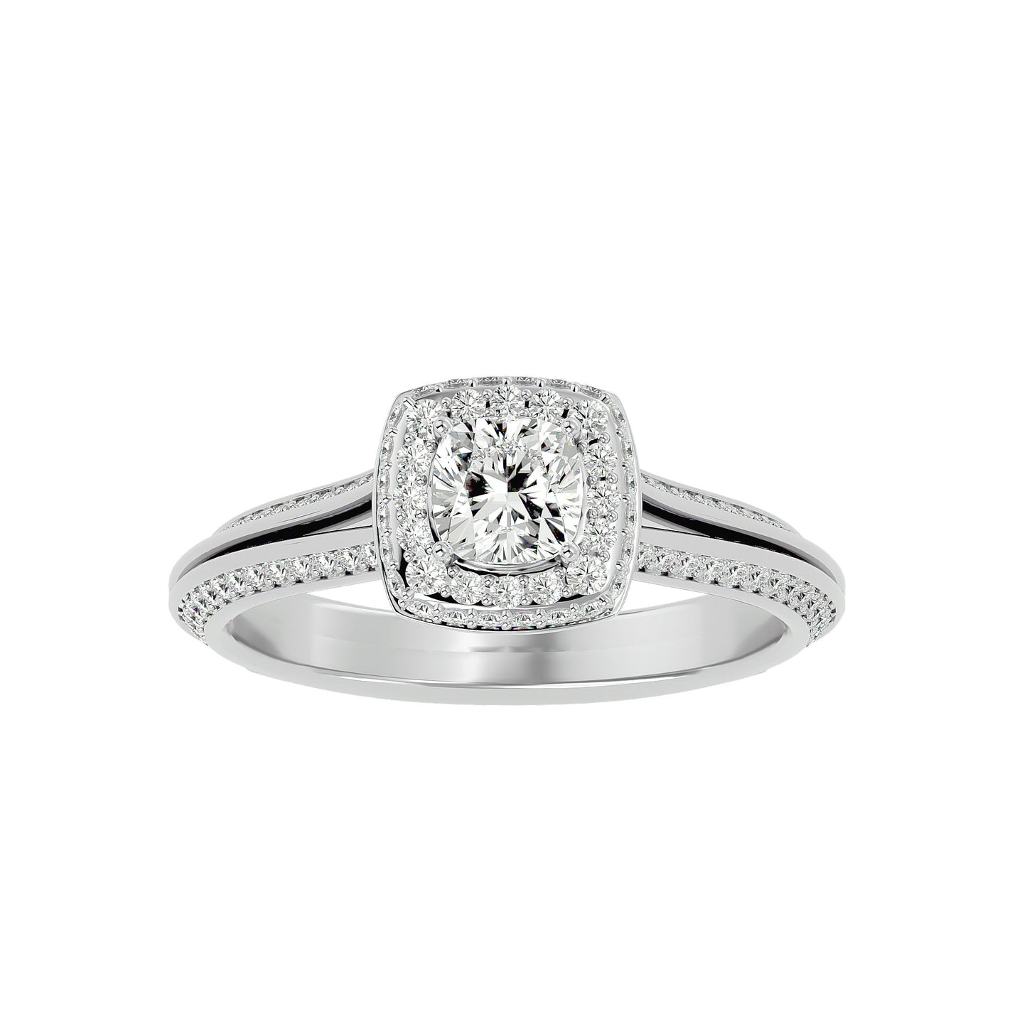 Ruth halo diamond engagement ring