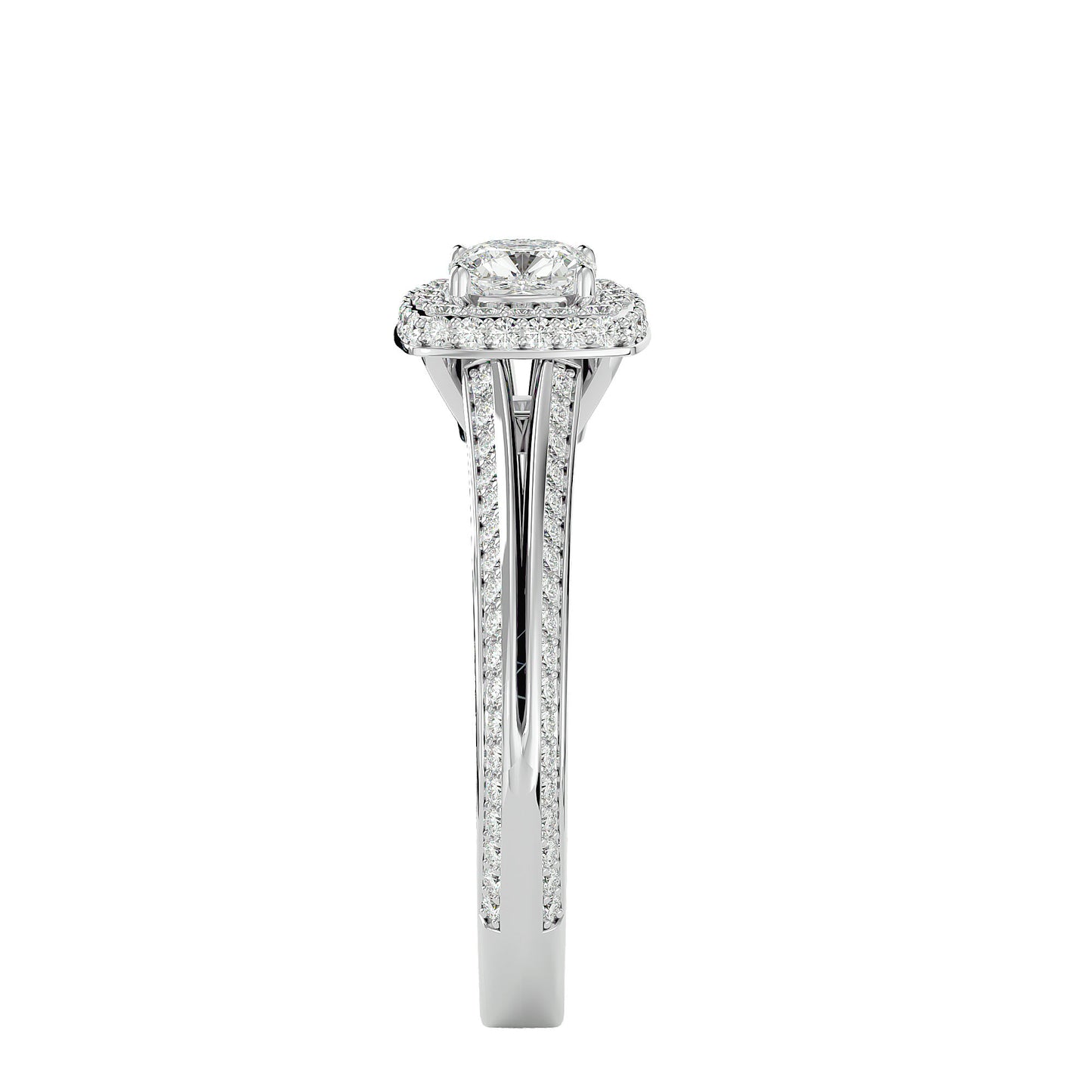 Ruth halo diamond engagement ring