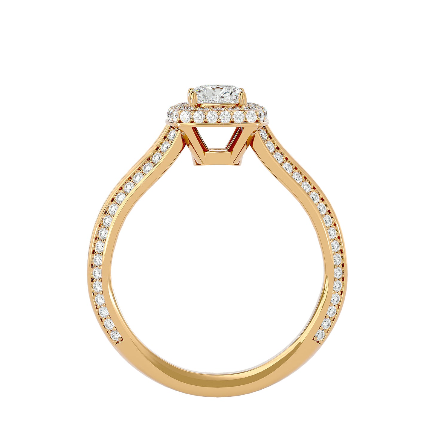 Ruth halo diamond engagement ring