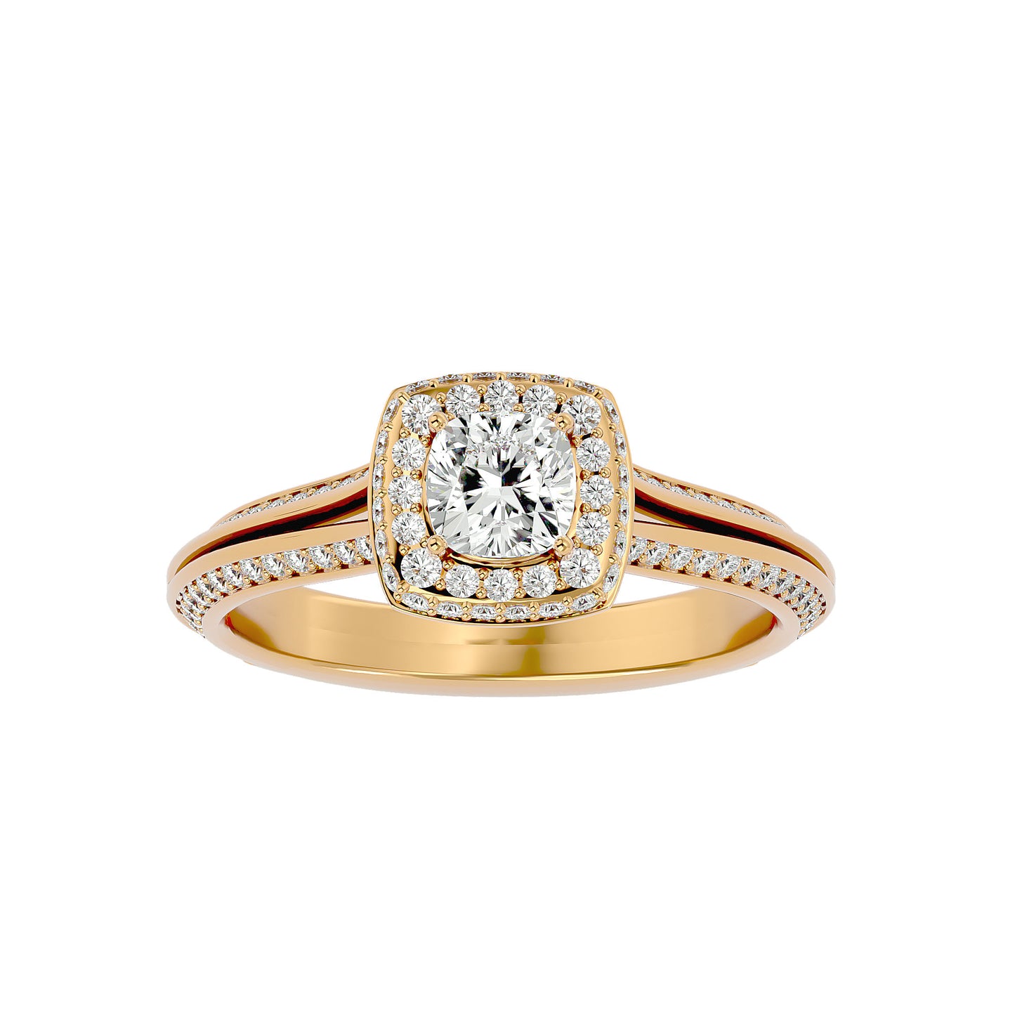 Ruth halo diamond engagement ring