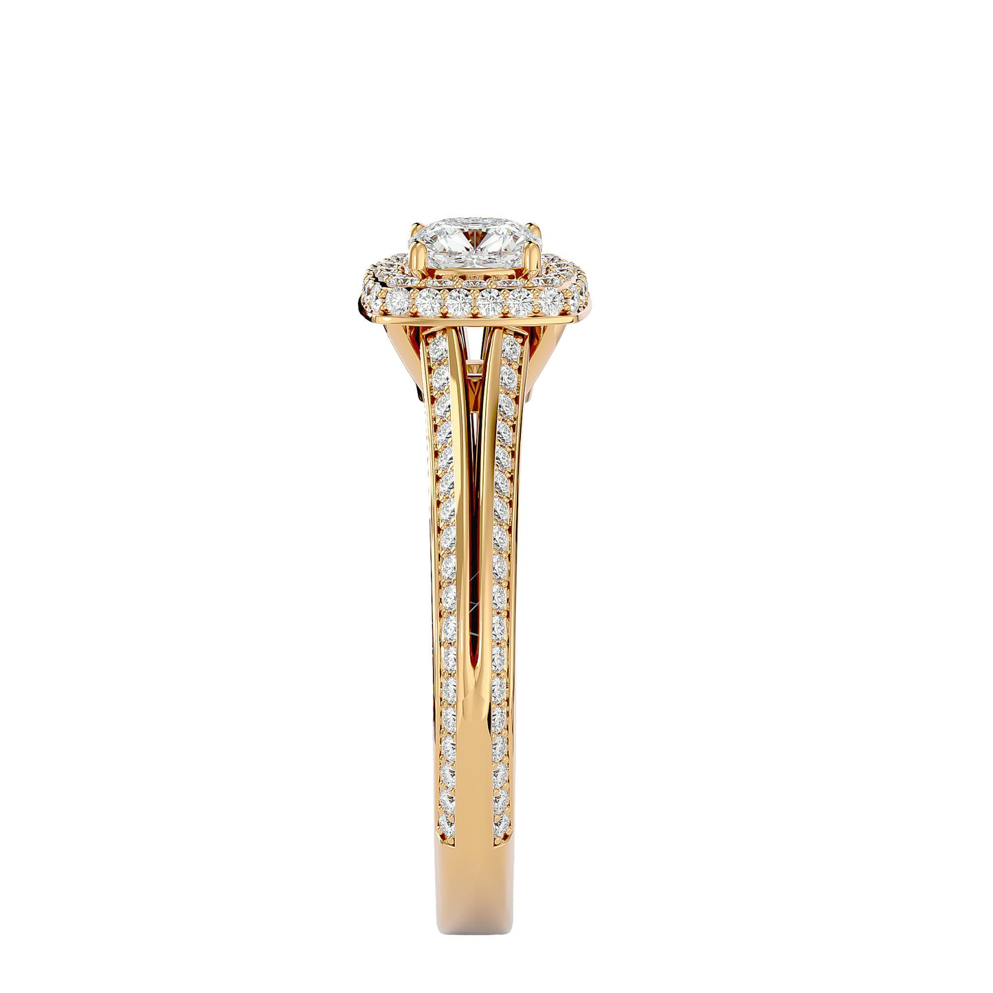 Ruth halo diamond engagement ring