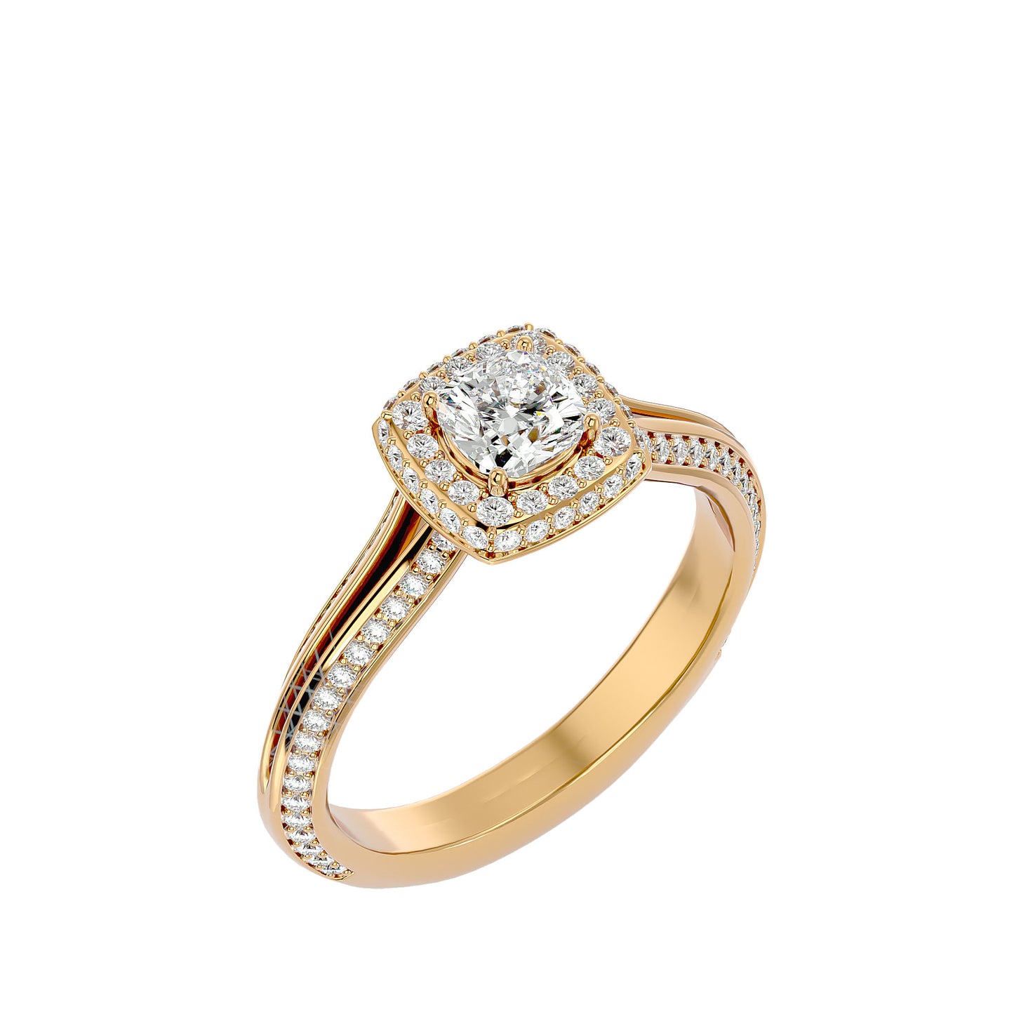 Ruth halo diamond engagement ring