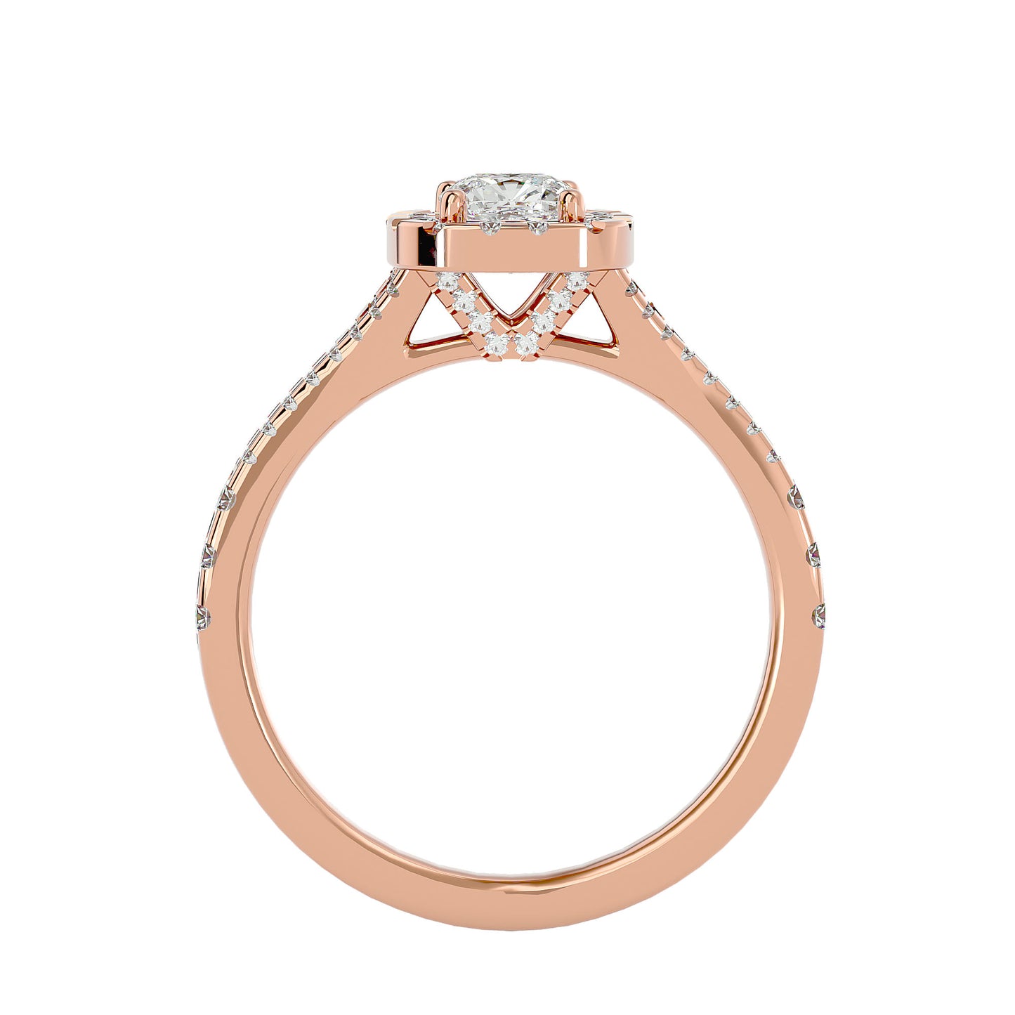 Juvi halo diamond engagement ring