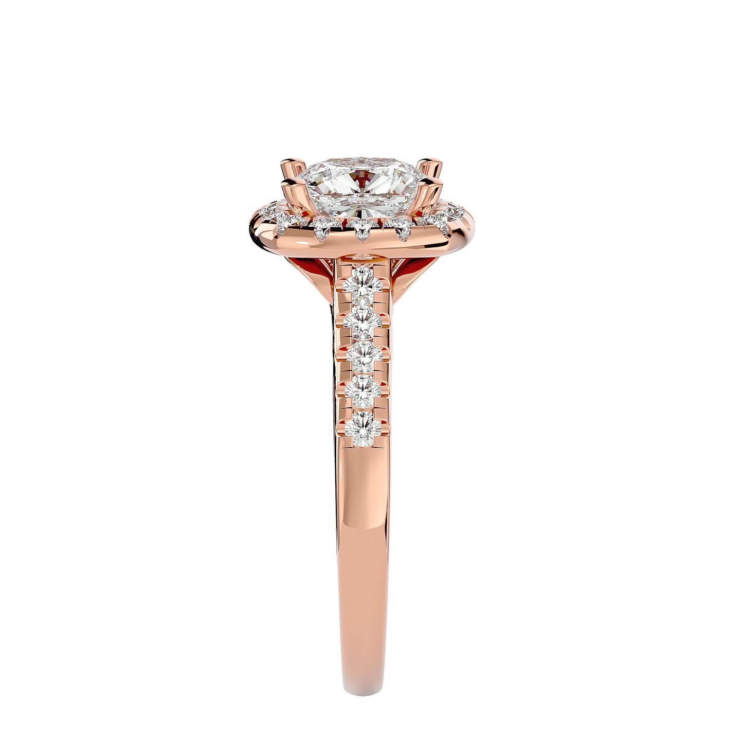 Marie halo diamond engagement ring
