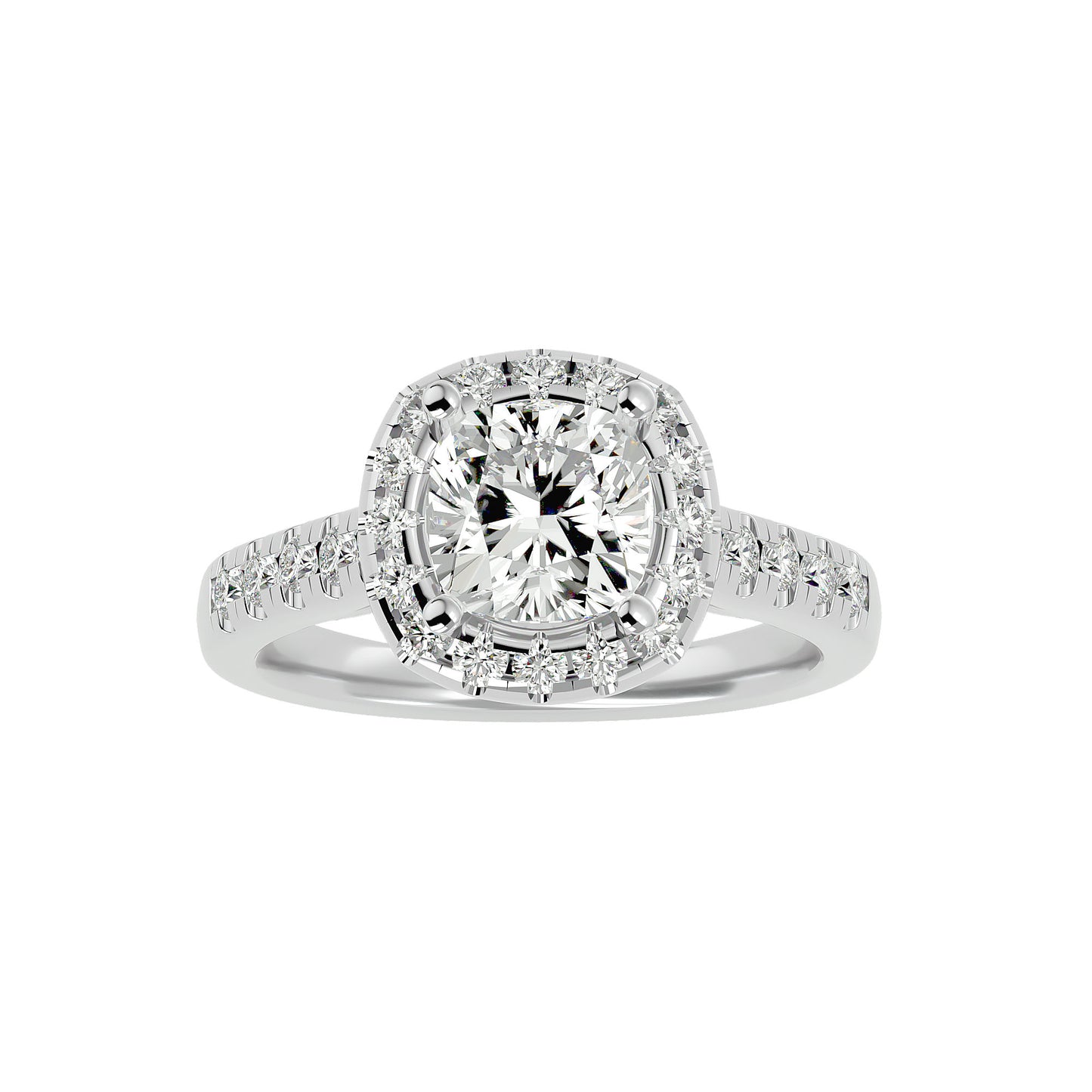 Marie halo diamond engagement ring
