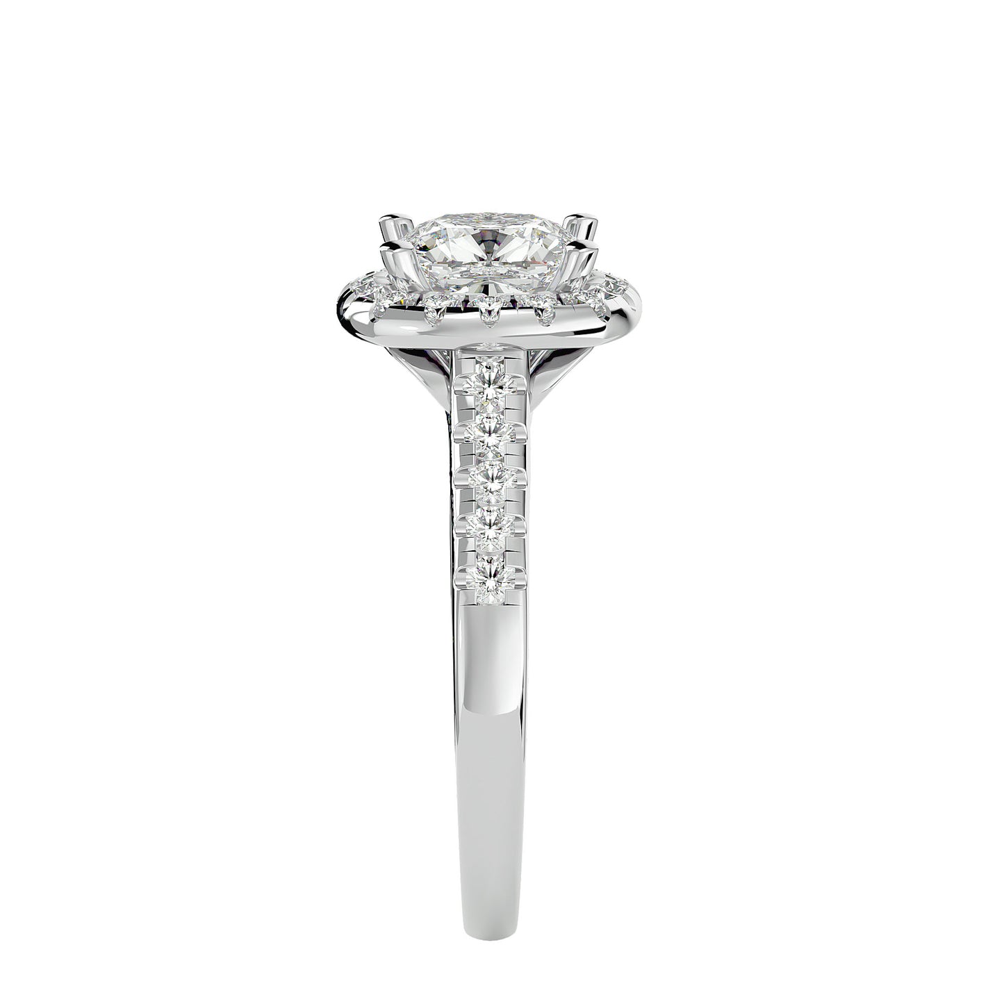 Marie halo diamond engagement ring