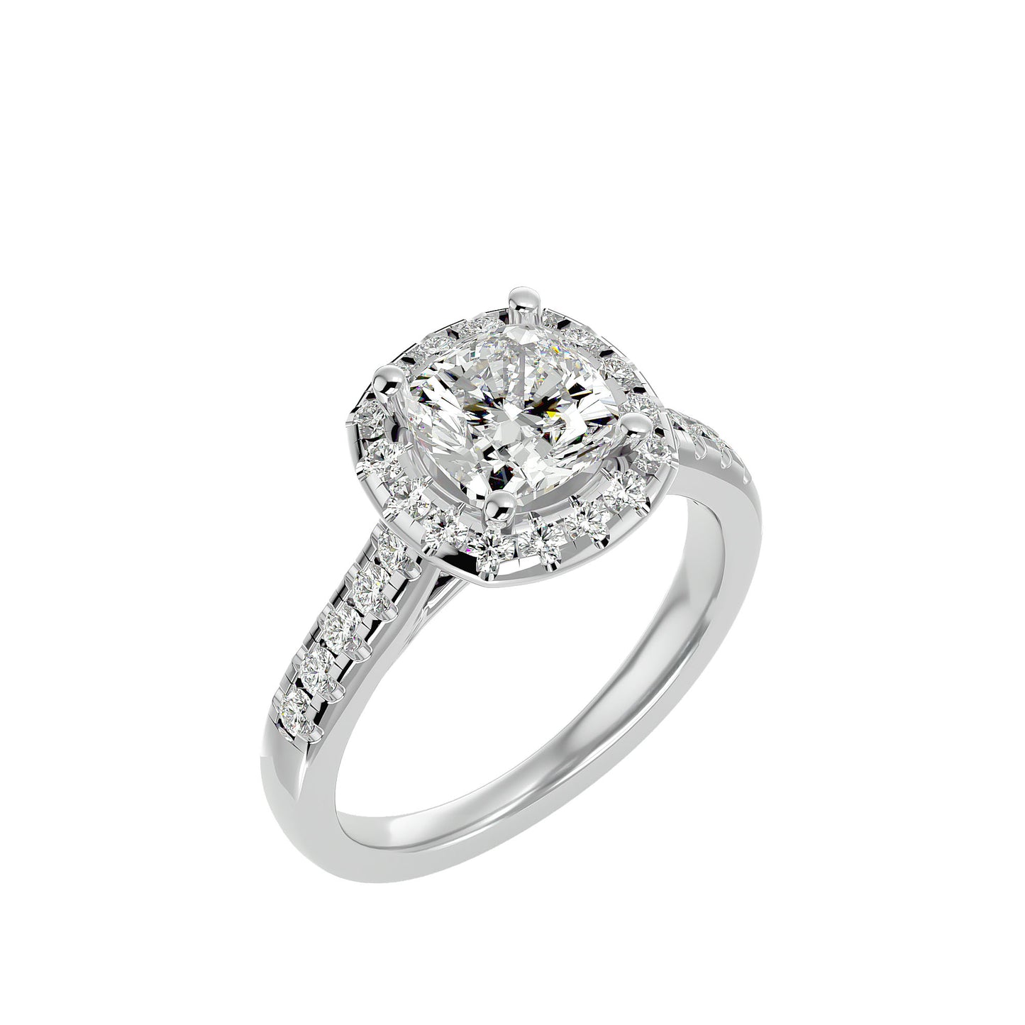 Marie halo diamond engagement ring
