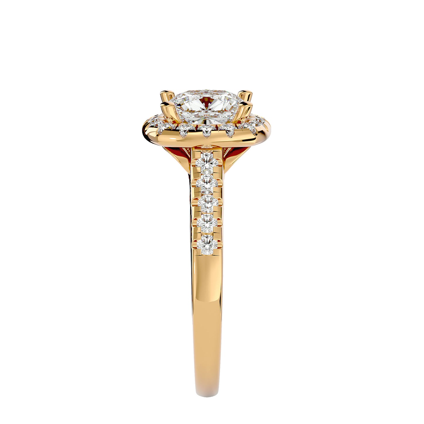 Marie halo diamond engagement ring