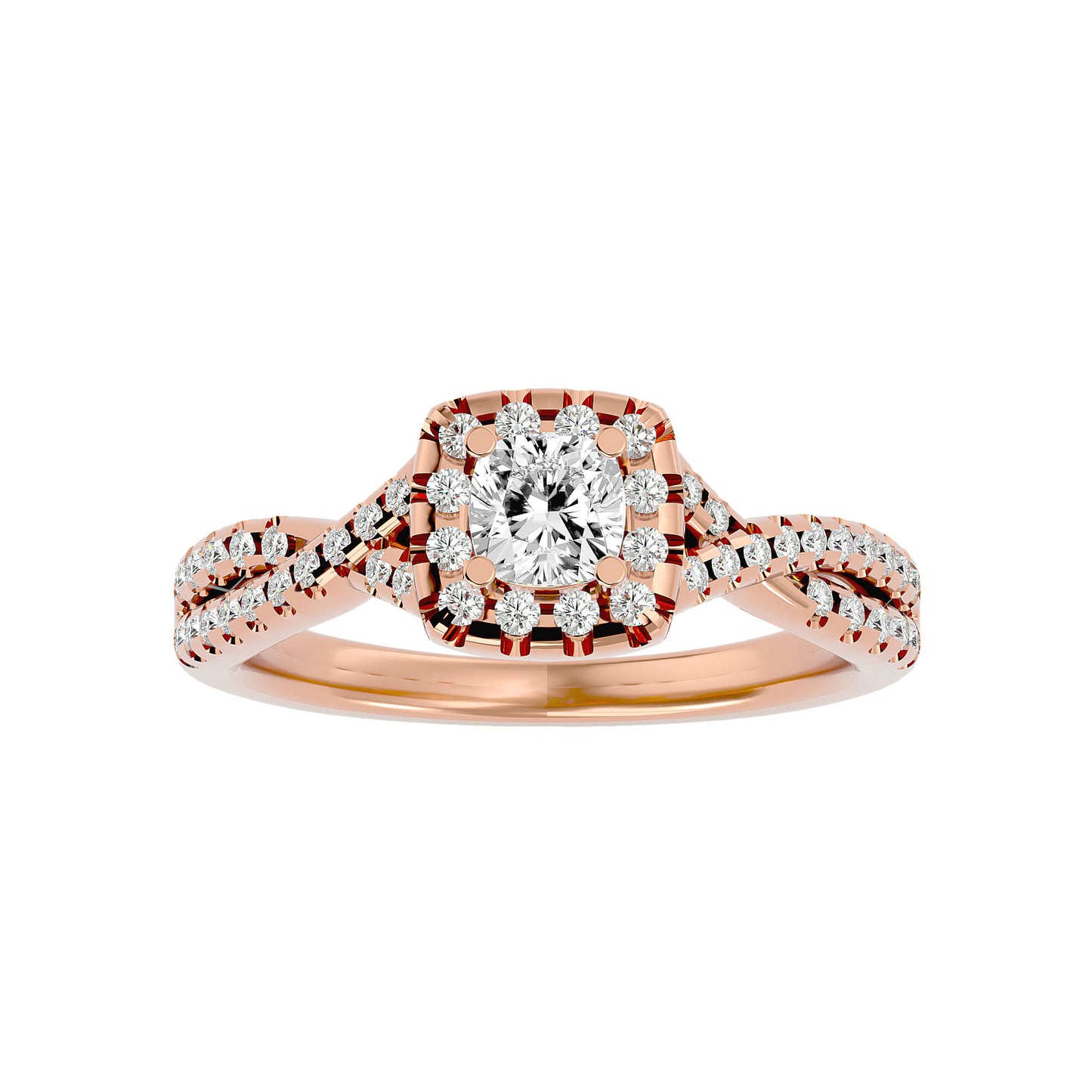 Lumina halo diamond engagement ring