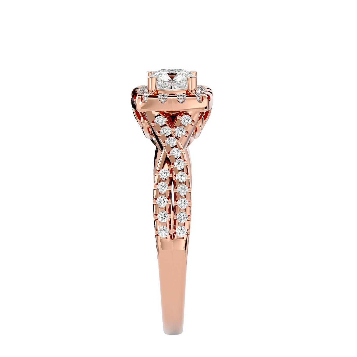 Lumina halo diamond engagement ring