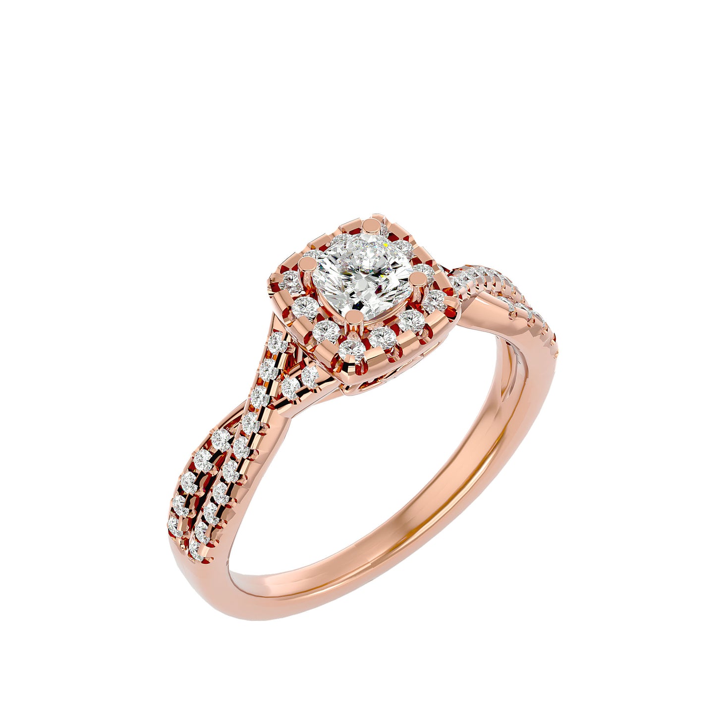 Lumina halo diamond engagement ring