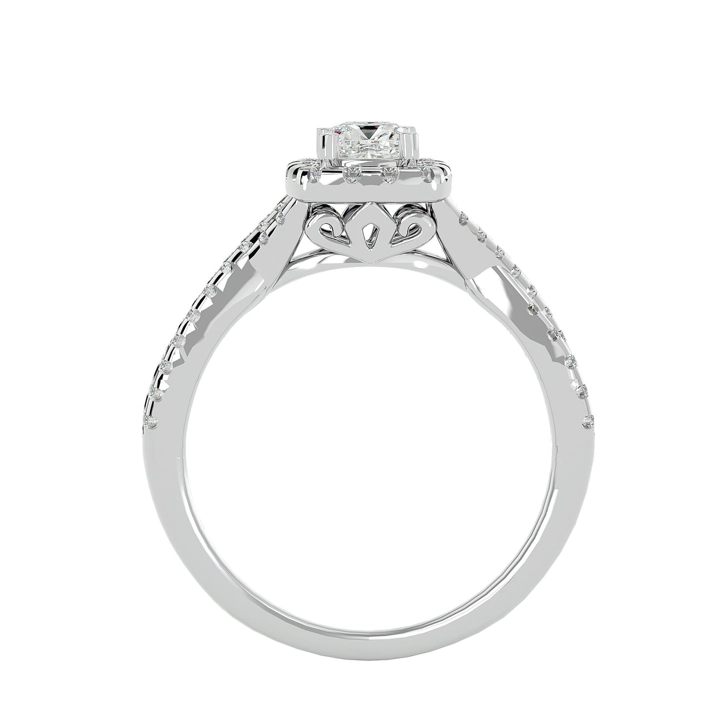 Lumina halo diamond engagement ring