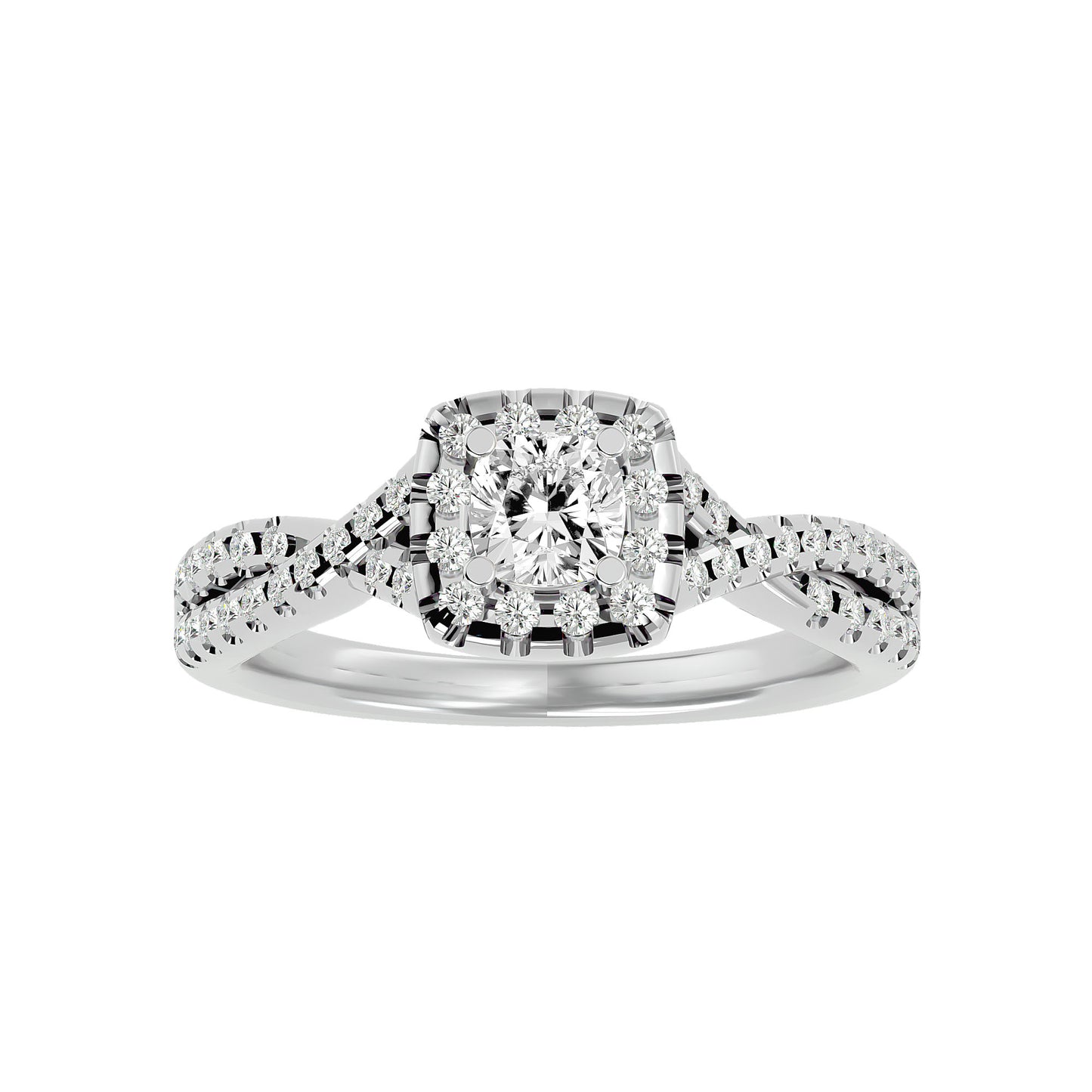 Lumina halo diamond engagement ring