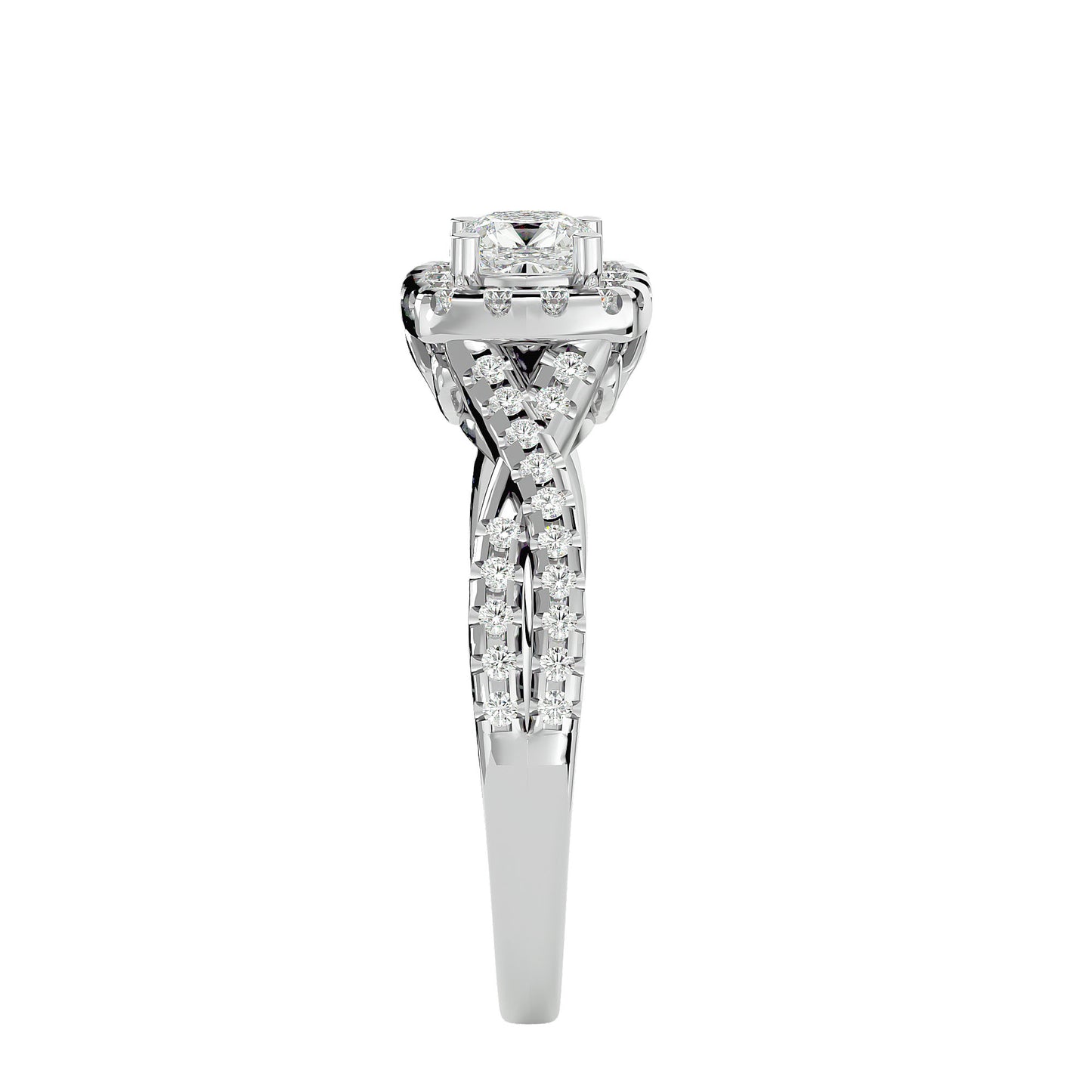Lumina halo diamond engagement ring