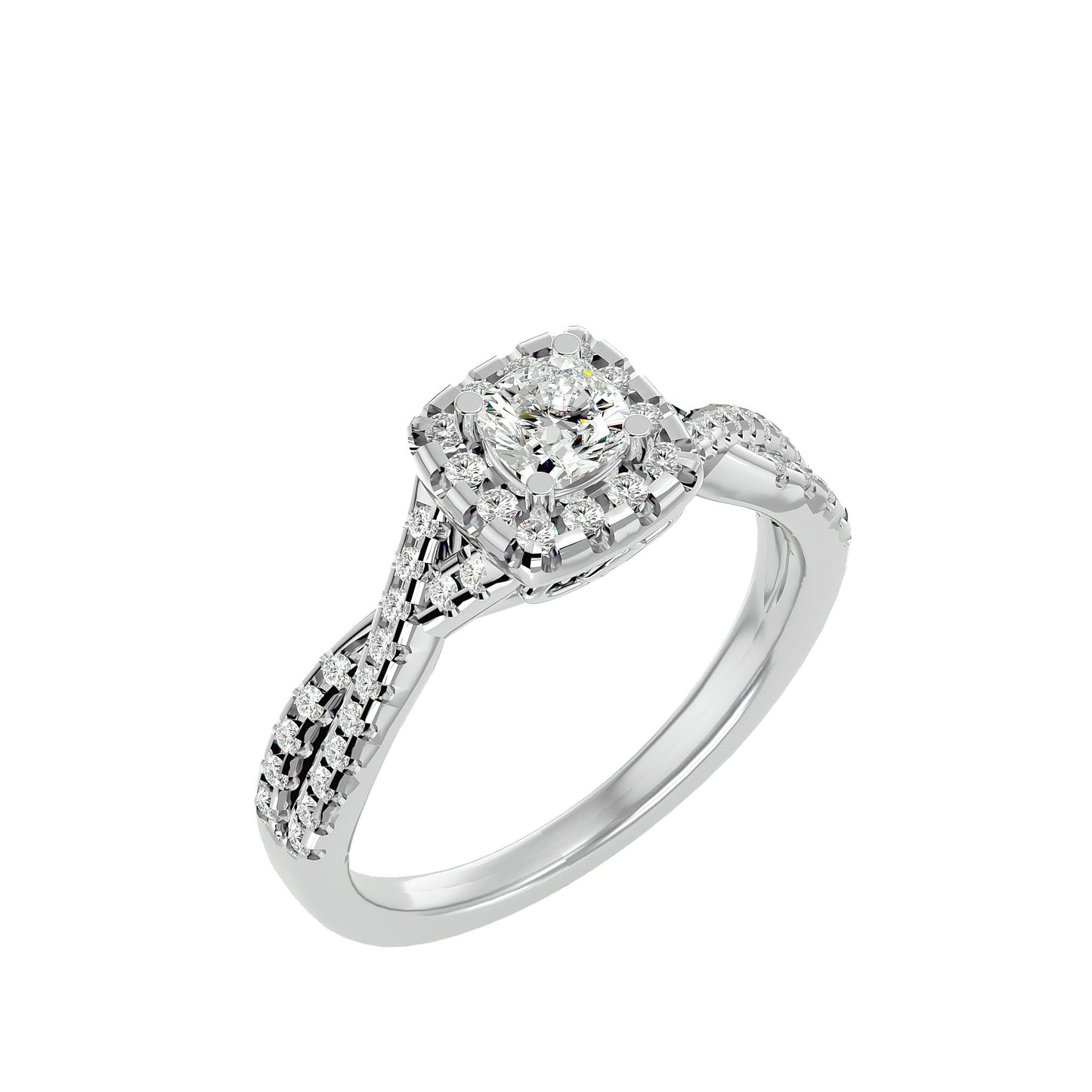 Lumina halo diamond engagement ring