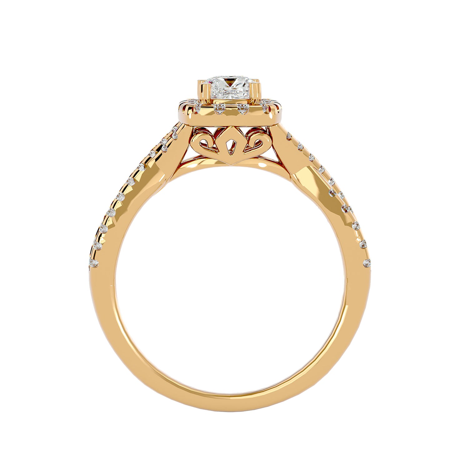 Lumina halo diamond engagement ring