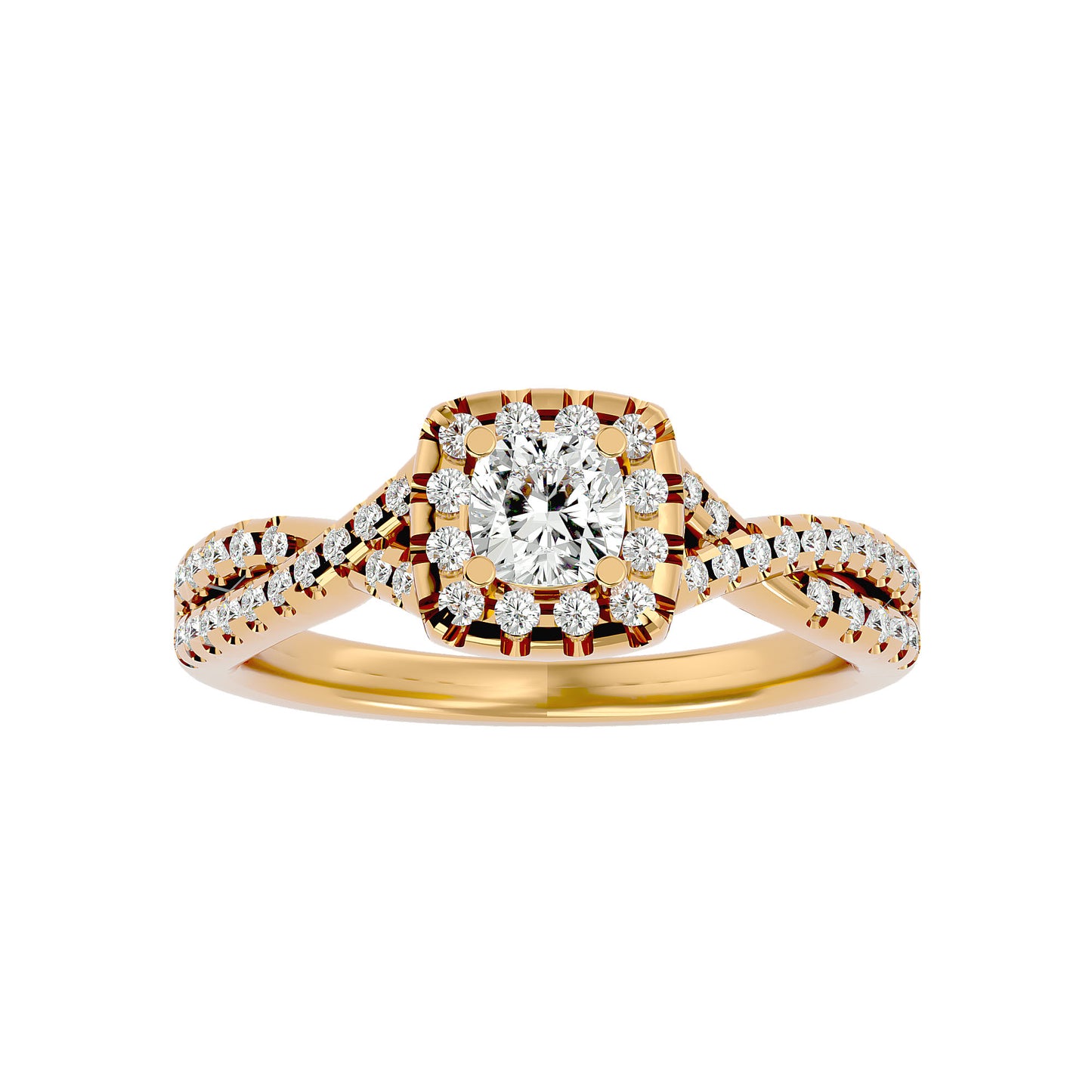Lumina halo diamond engagement ring