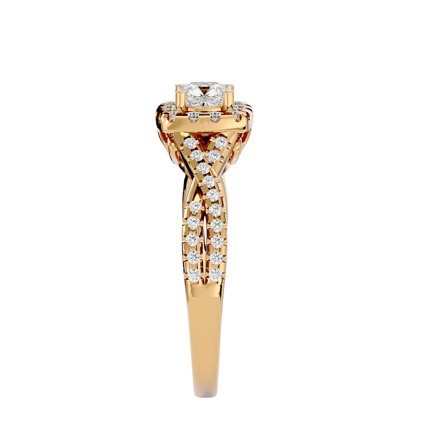 Lumina halo diamond engagement ring