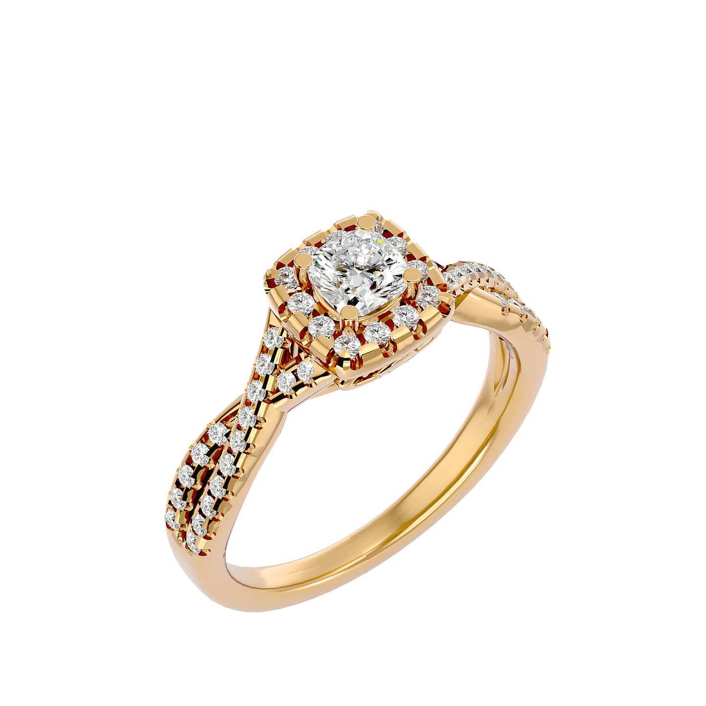 Lumina halo diamond engagement ring