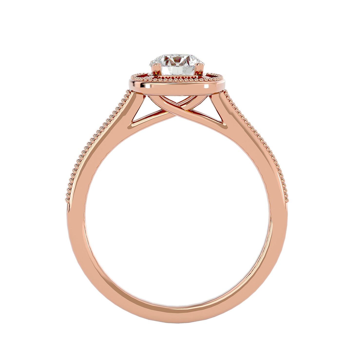 The Benette vintage halo diamond engagement ring