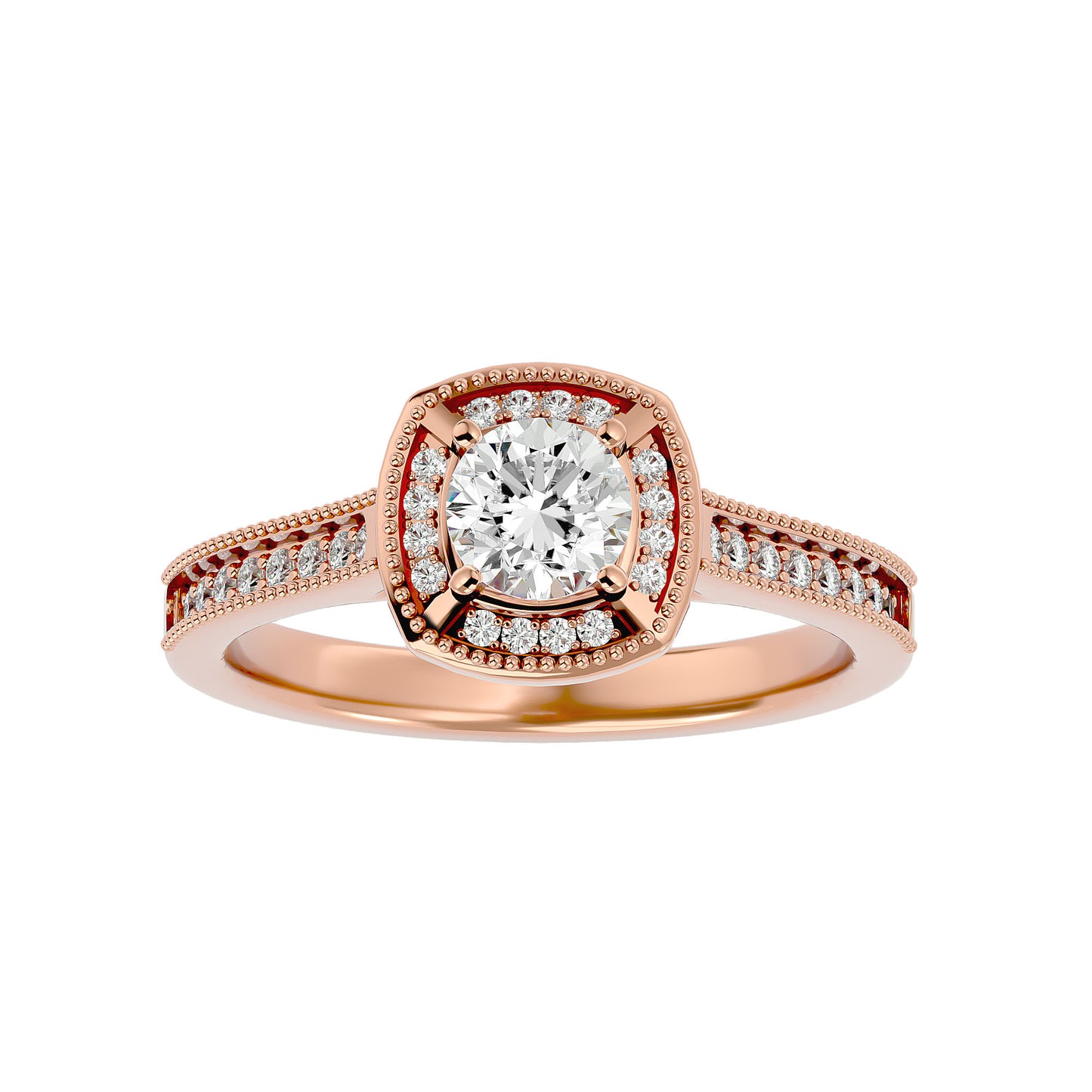 The Benette vintage halo diamond engagement ring