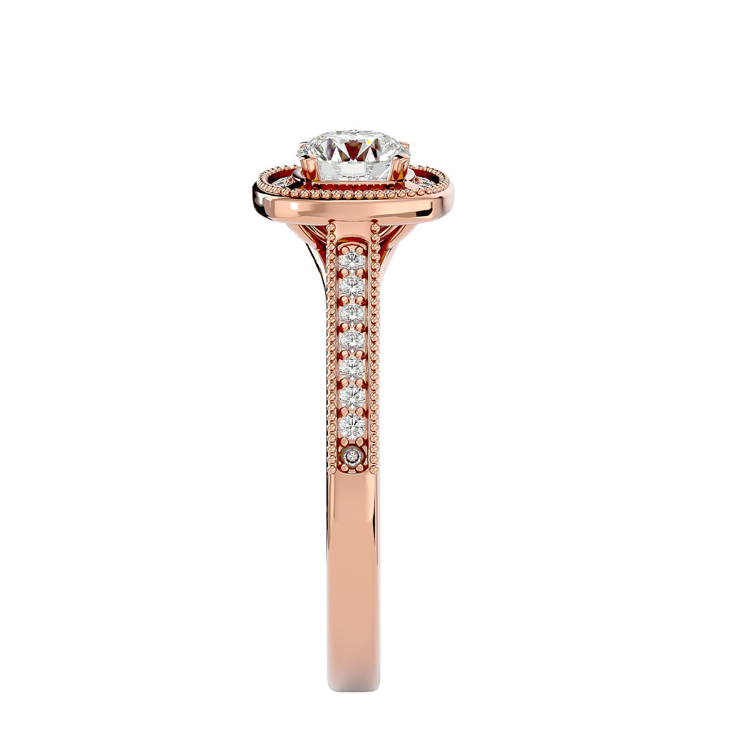 The Benette vintage halo diamond engagement ring