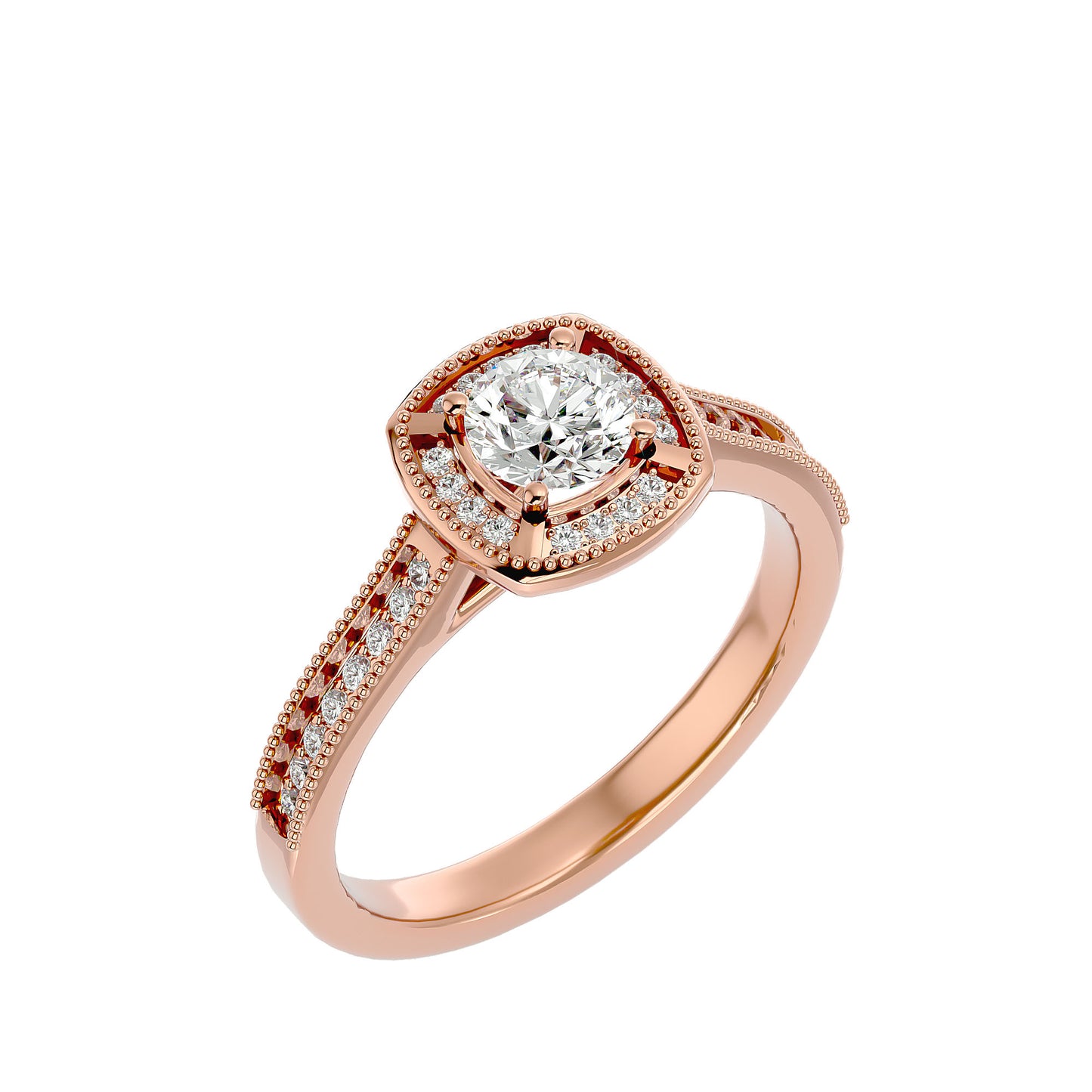The Benette vintage halo diamond engagement ring