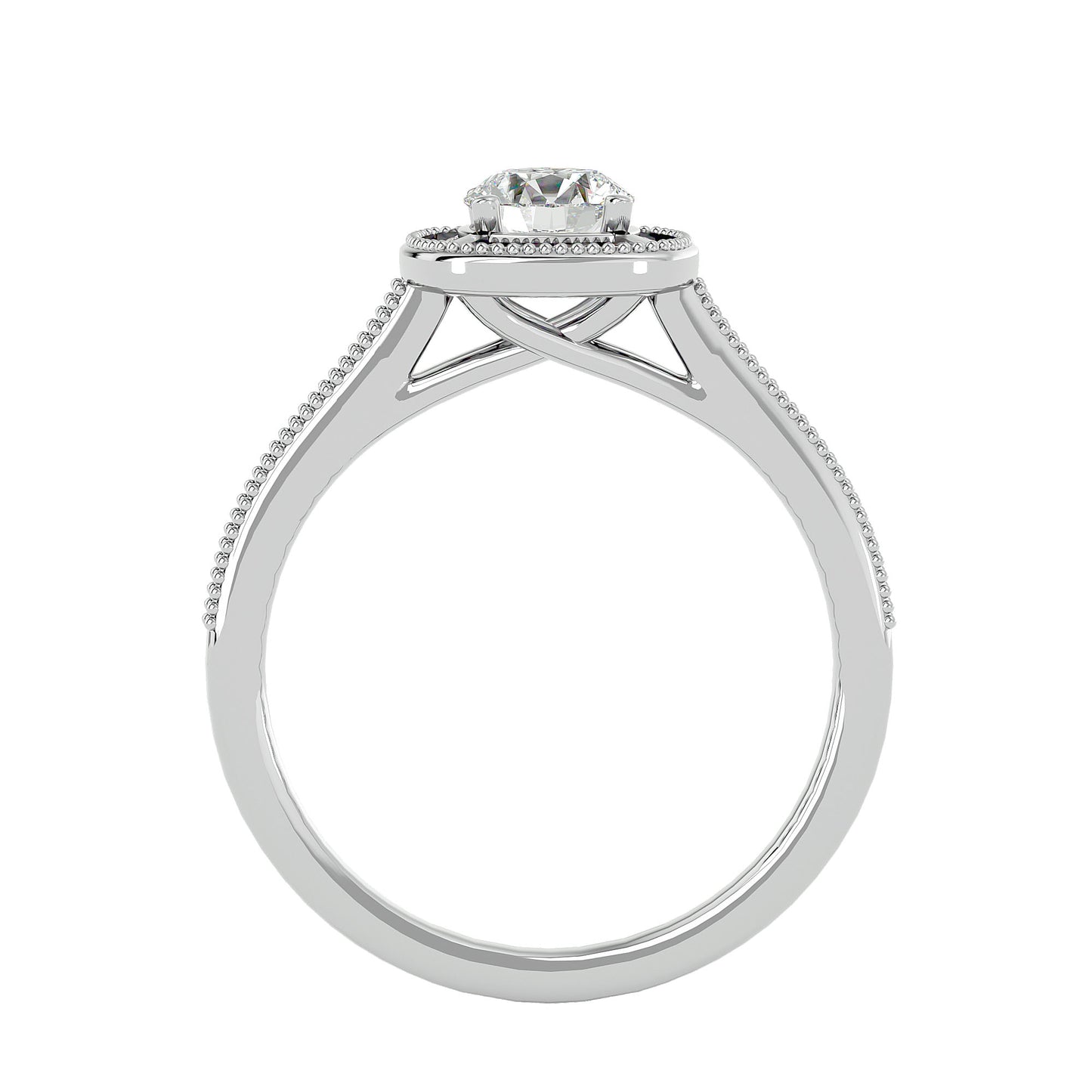 The Benette vintage halo diamond engagement ring