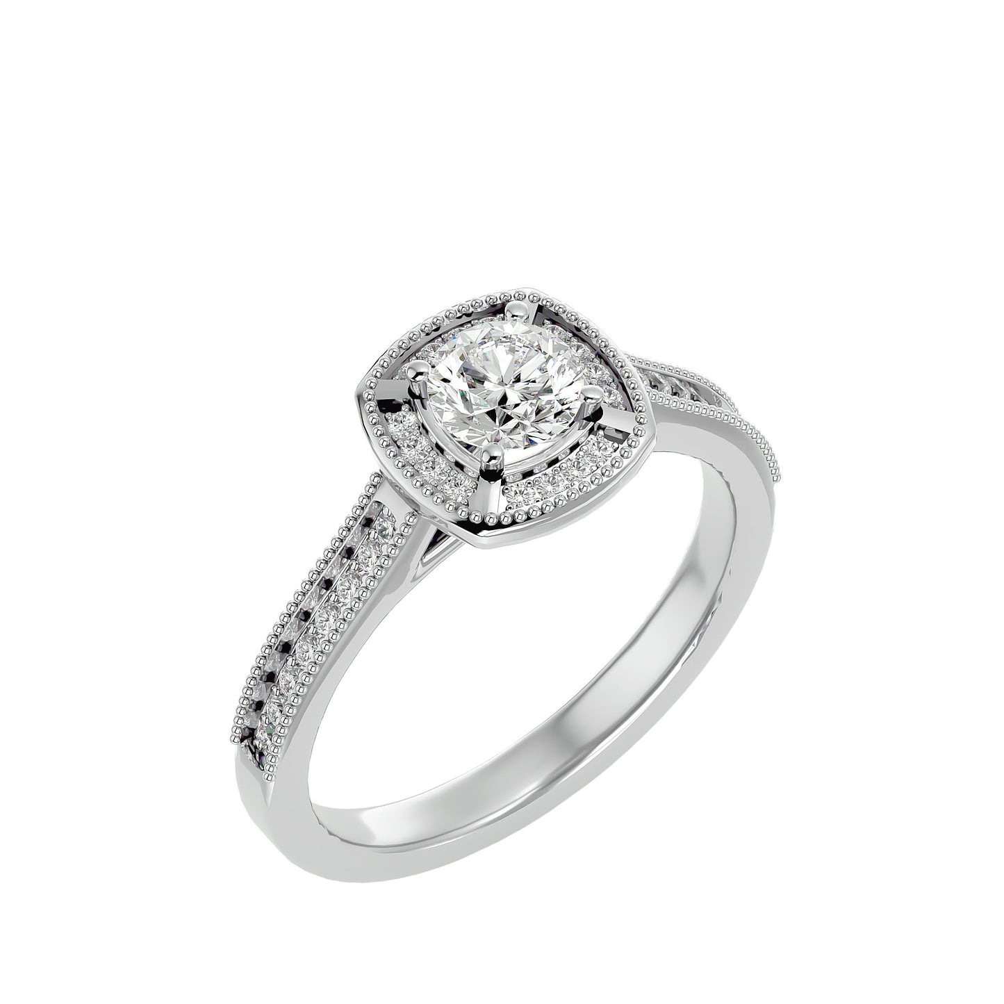 The Benette vintage halo diamond engagement ring