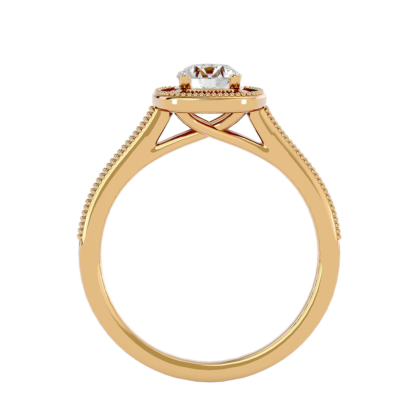 The Benette vintage halo diamond engagement ring