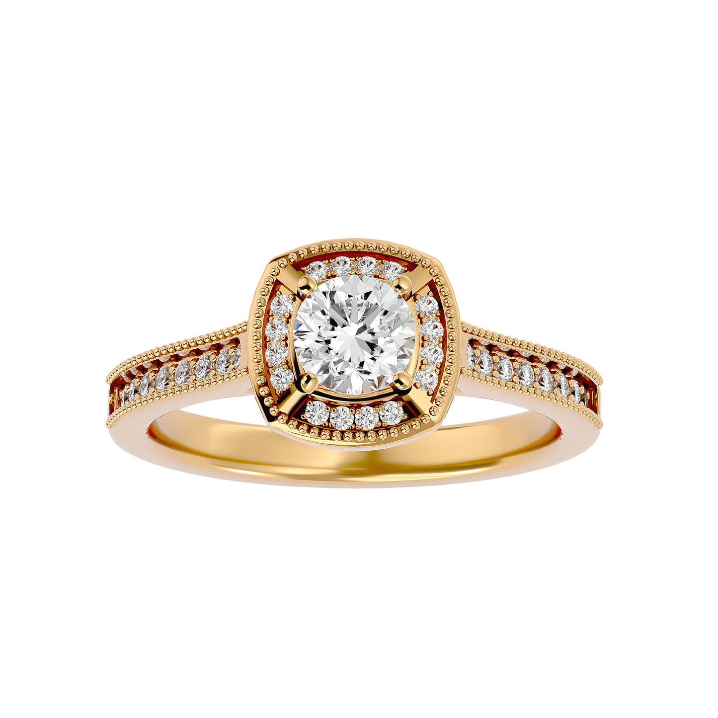 The Benette vintage halo diamond engagement ring