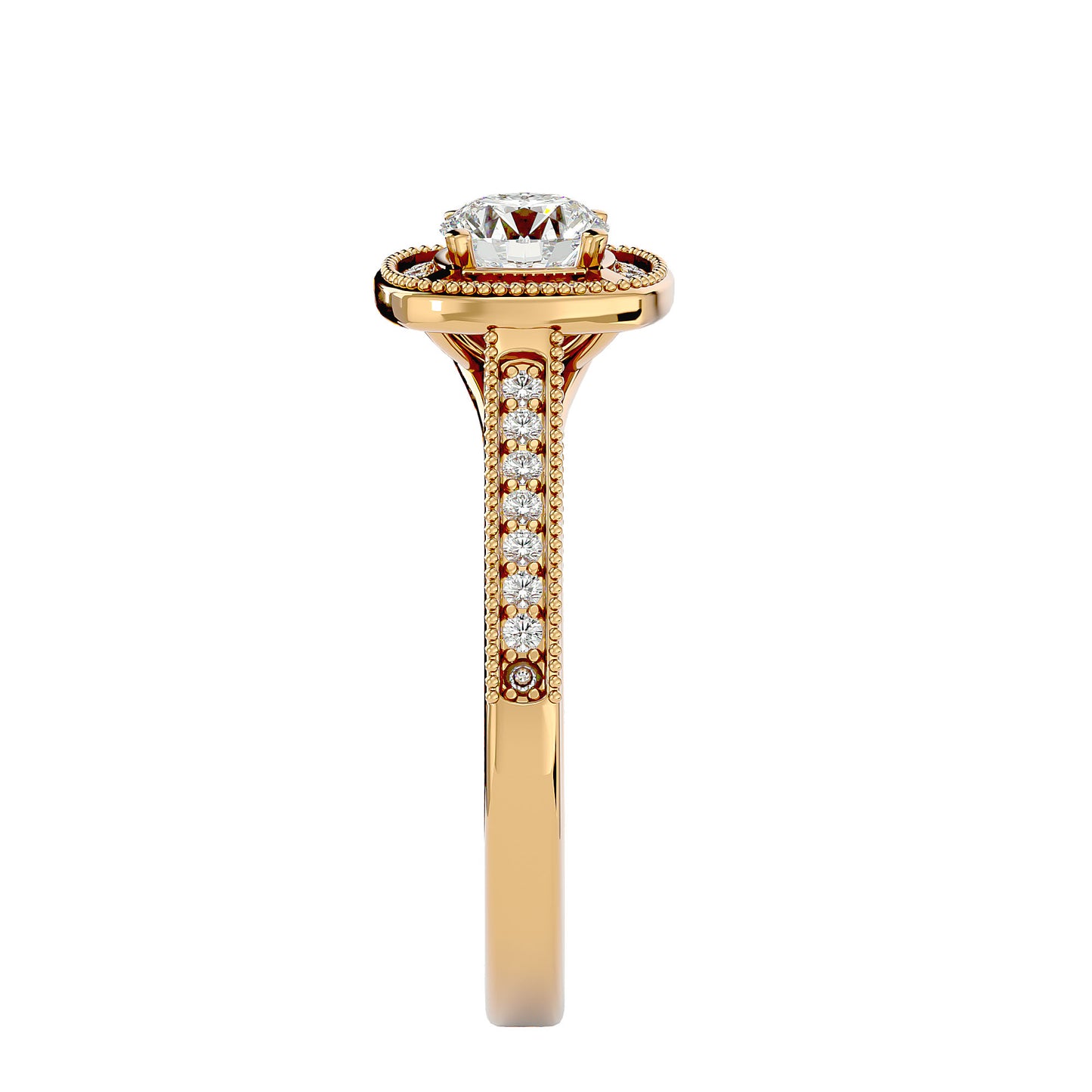 The Benette vintage halo diamond engagement ring