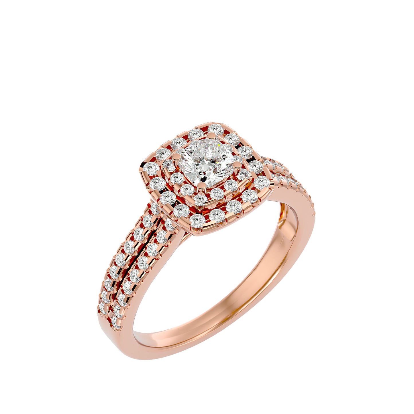 Bea Double halo diamond engagement ring