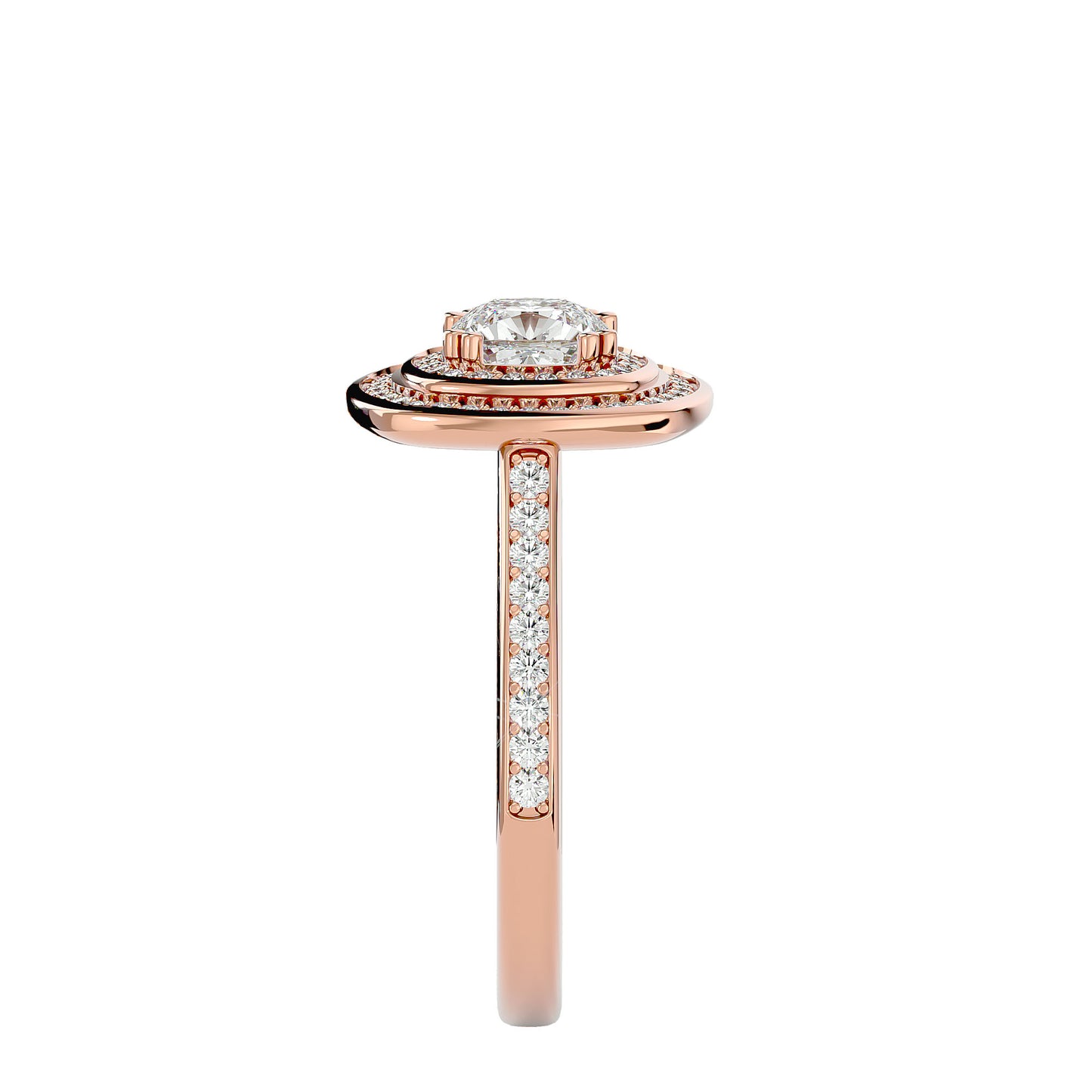 Diamond halo diamond engagement ring