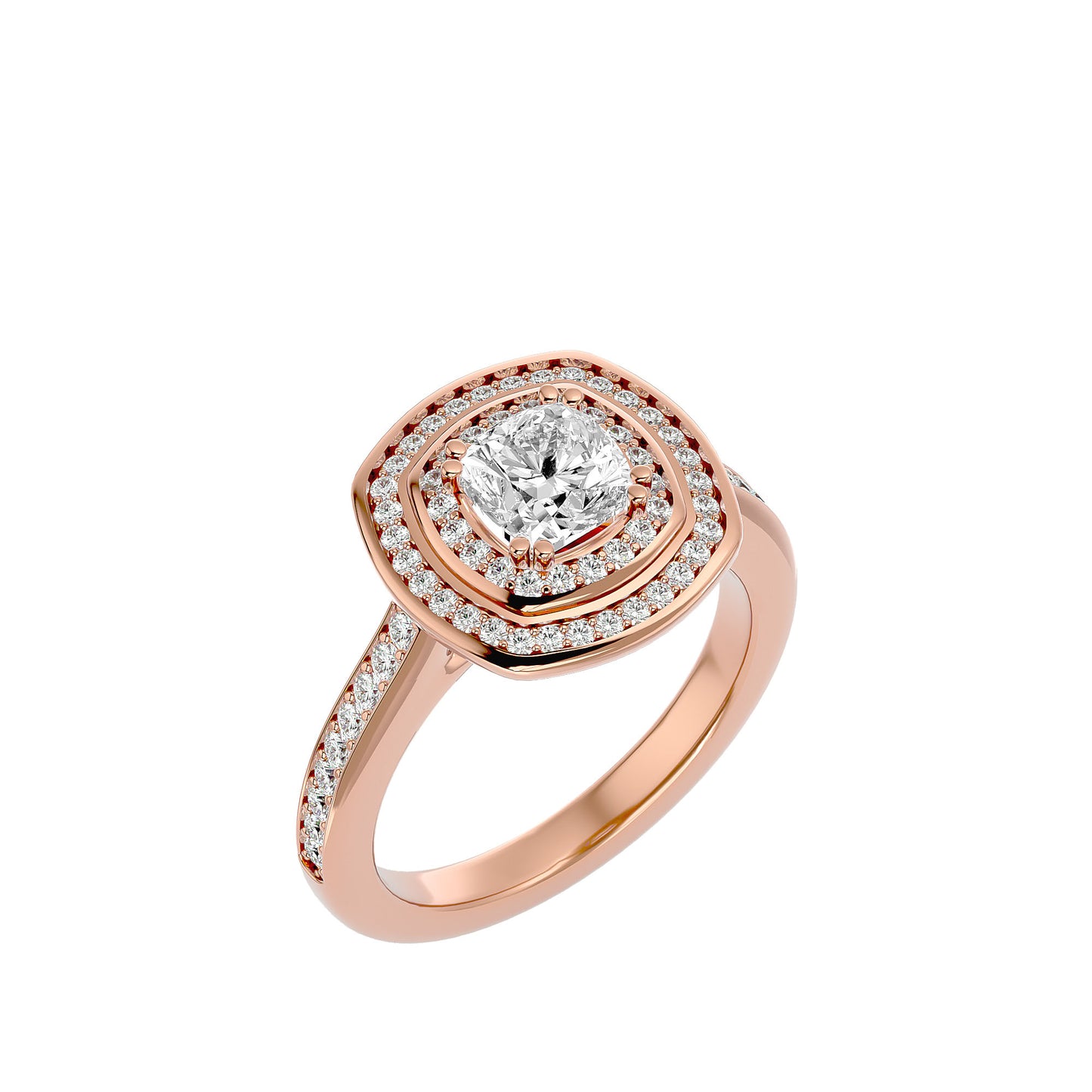 Diamond halo diamond engagement ring