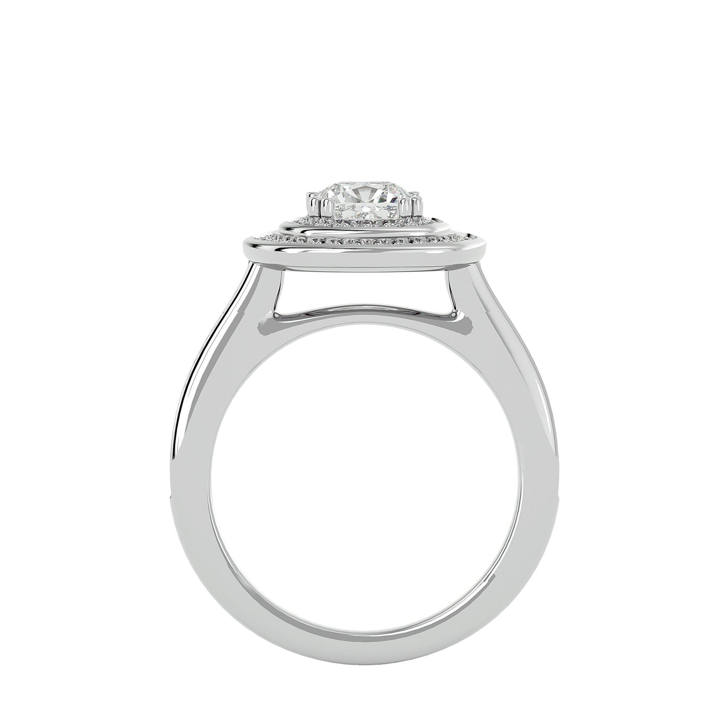 Diamond halo diamond engagement ring