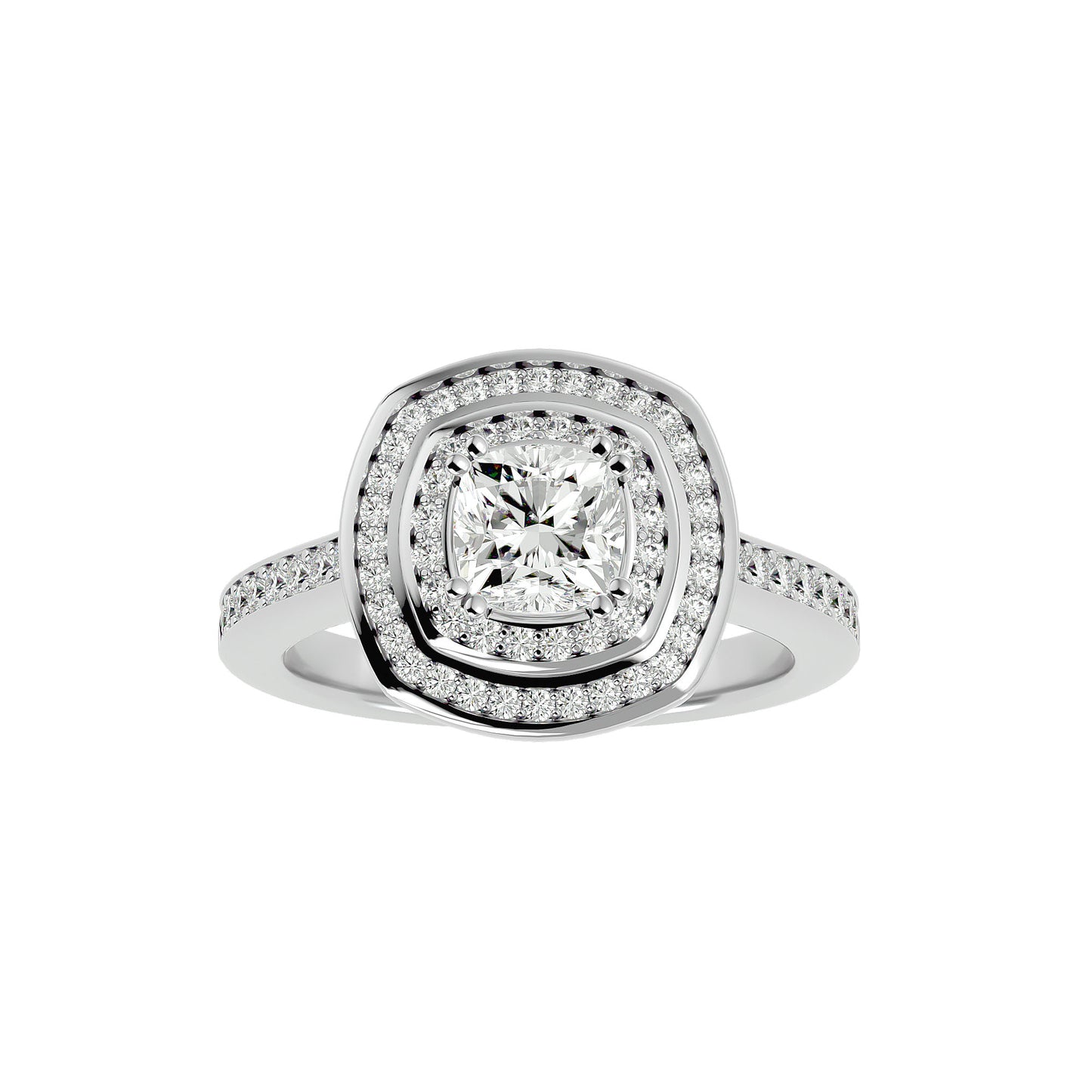 Diamond halo diamond engagement ring
