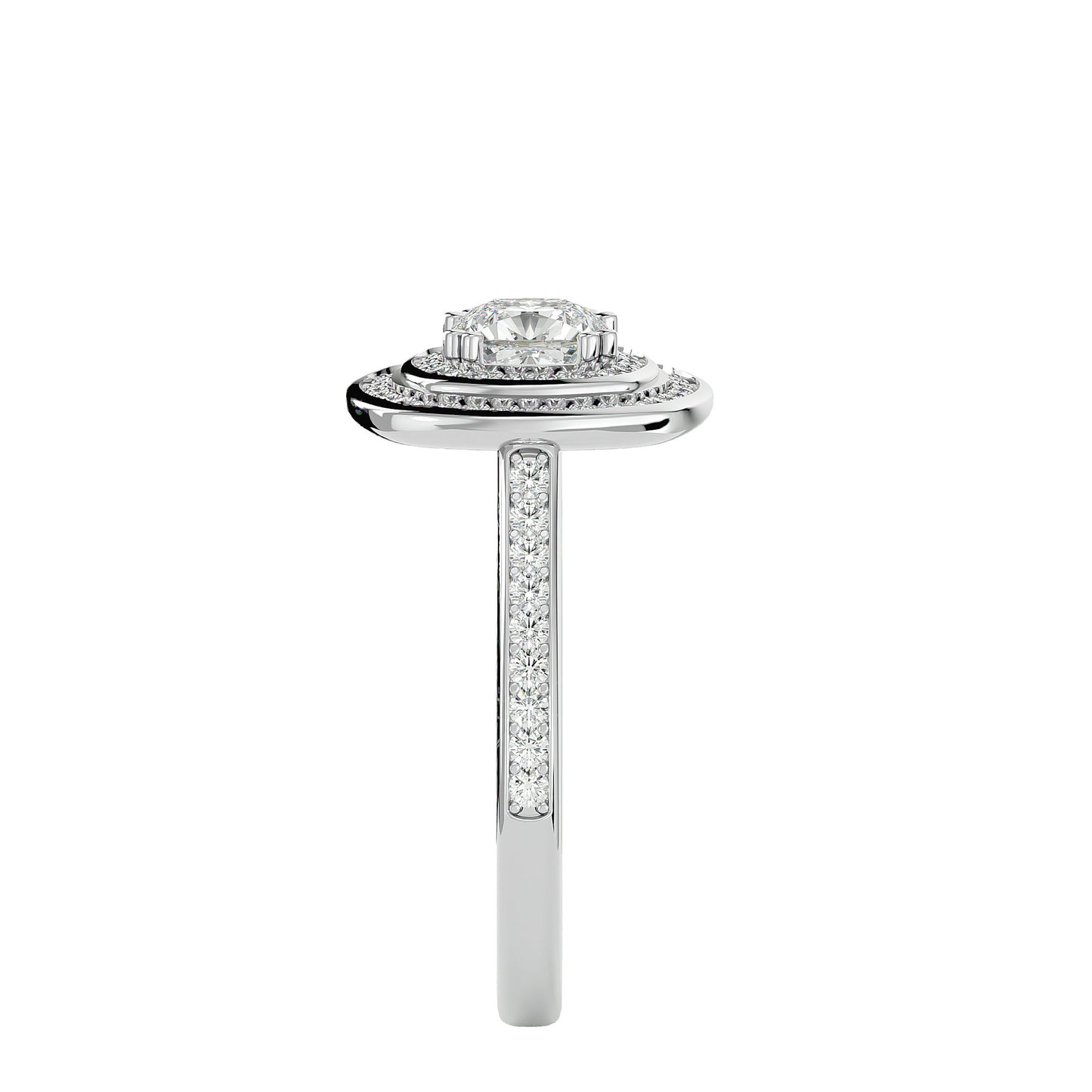 Diamond halo diamond engagement ring