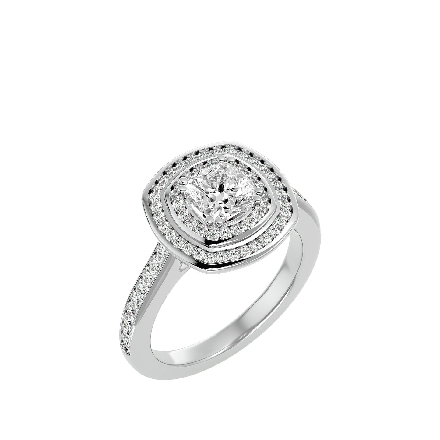 Diamond halo diamond engagement ring
