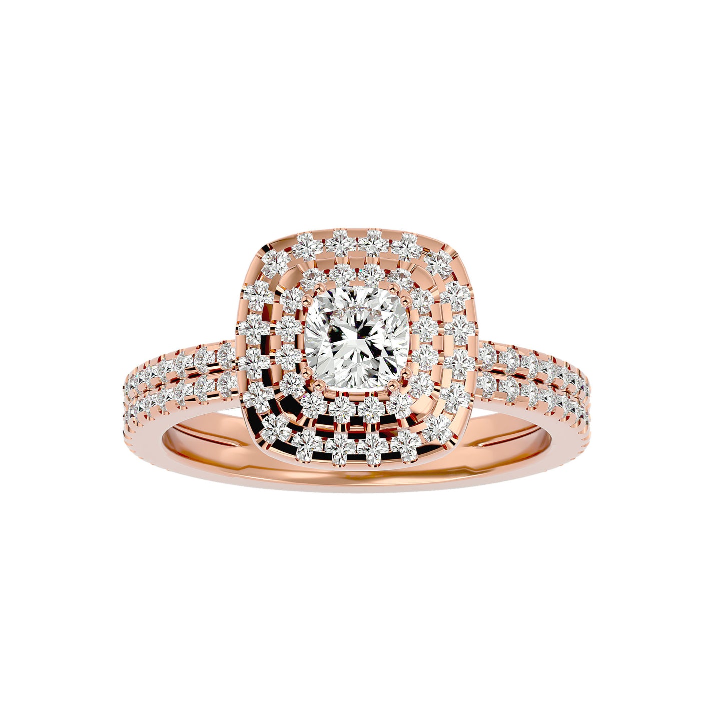 Markie double halo diamond engagement ring