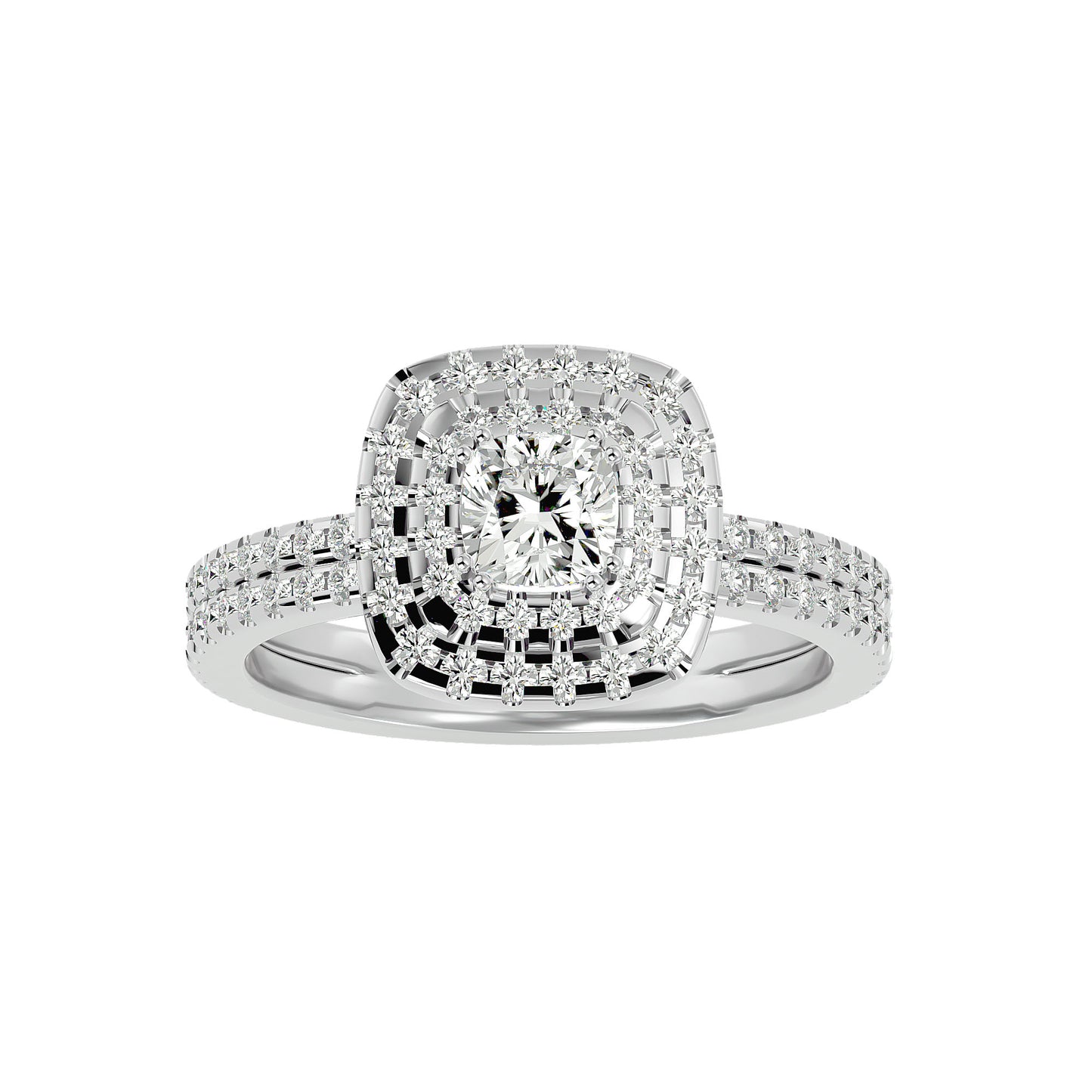 Markie double halo diamond engagement ring