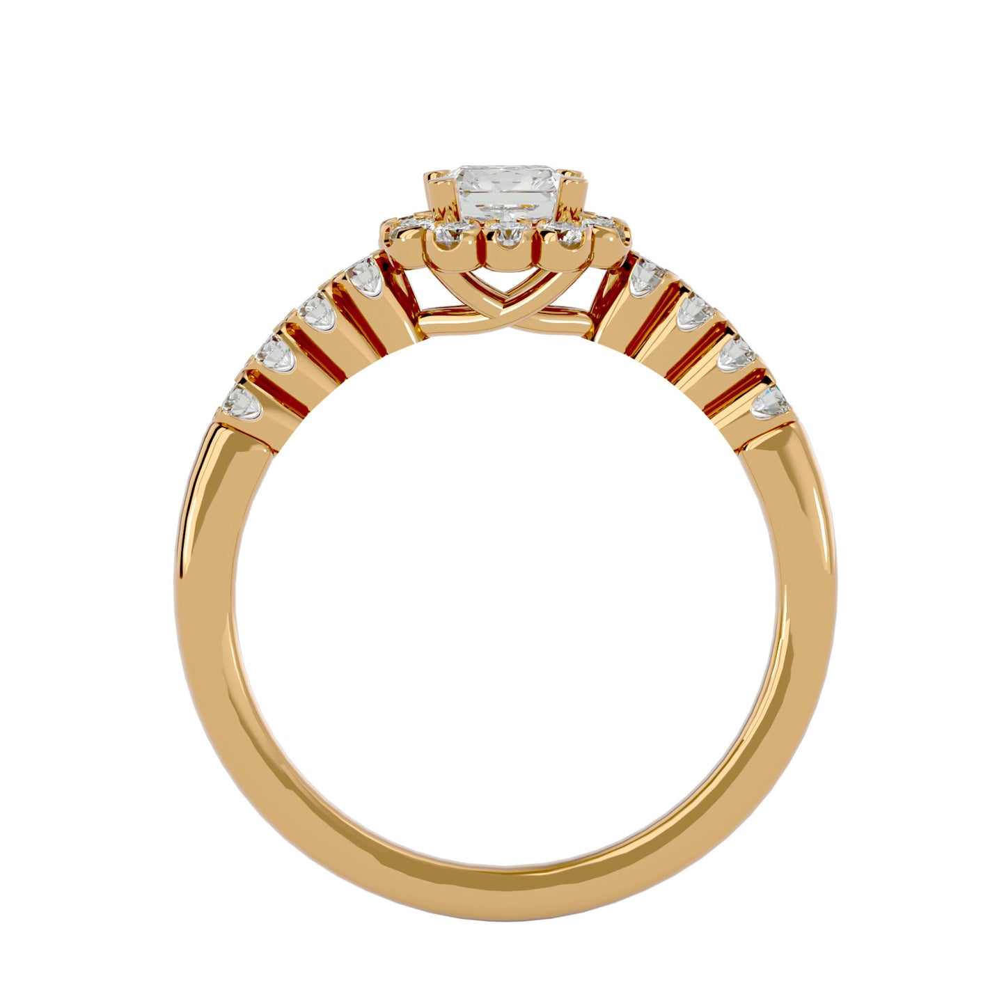Genelia halo diamond engagement ring