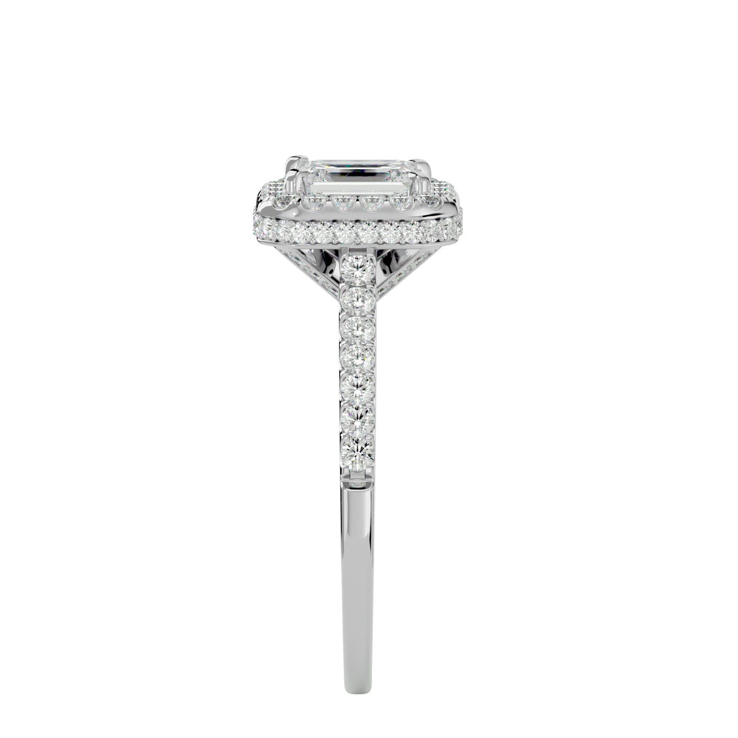 Erica emerald halo diamond engagement ring