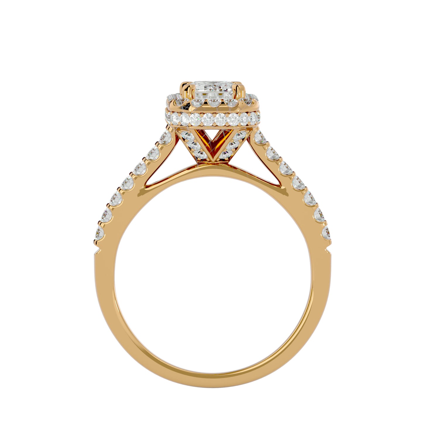 Erica emerald halo diamond engagement ring
