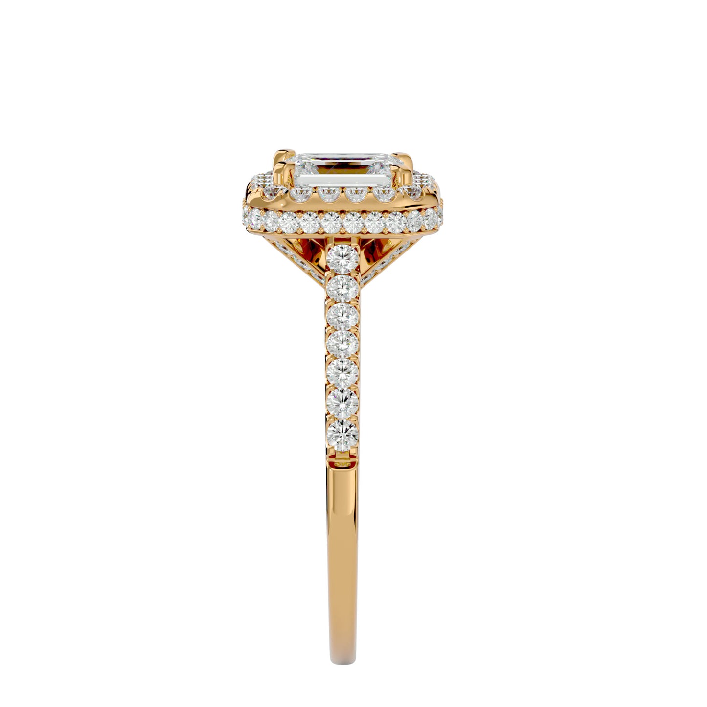 Erica emerald halo diamond engagement ring