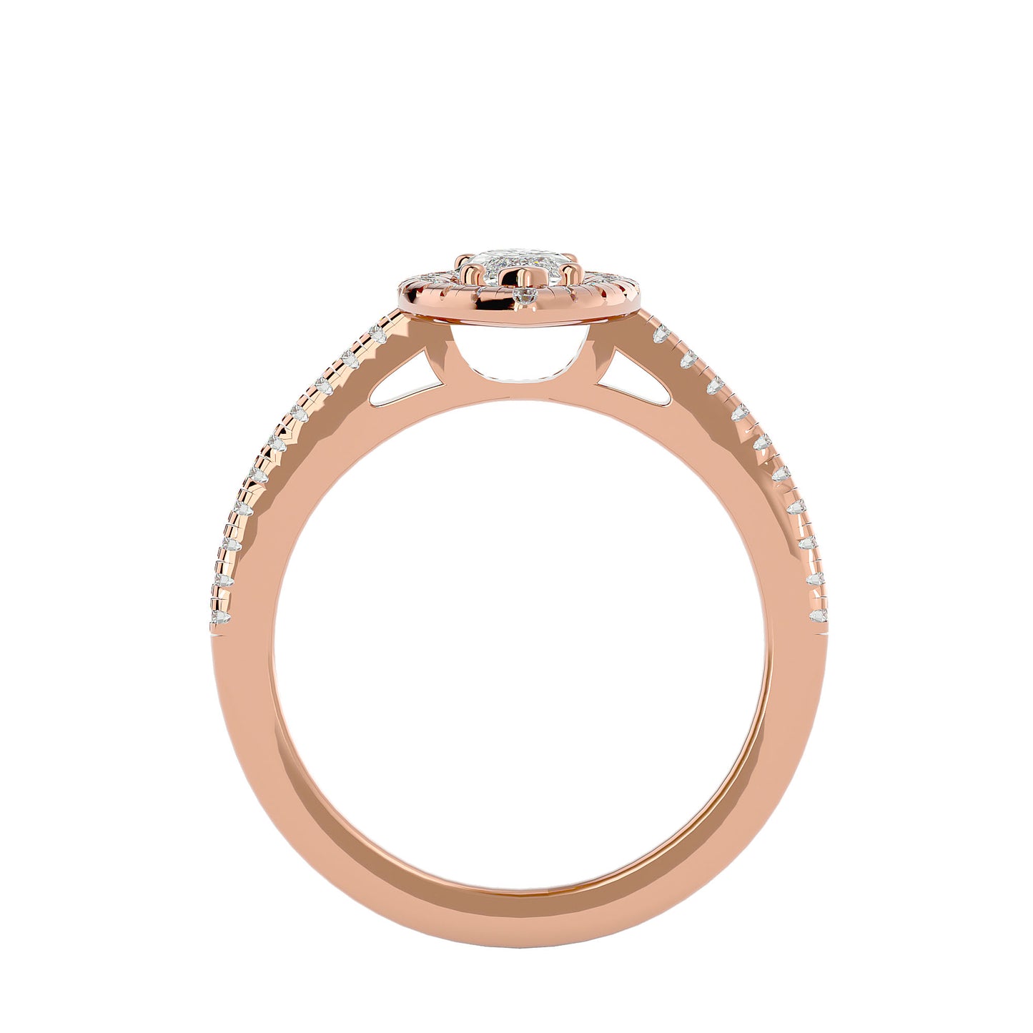 Marquise halo diamond engagement ring