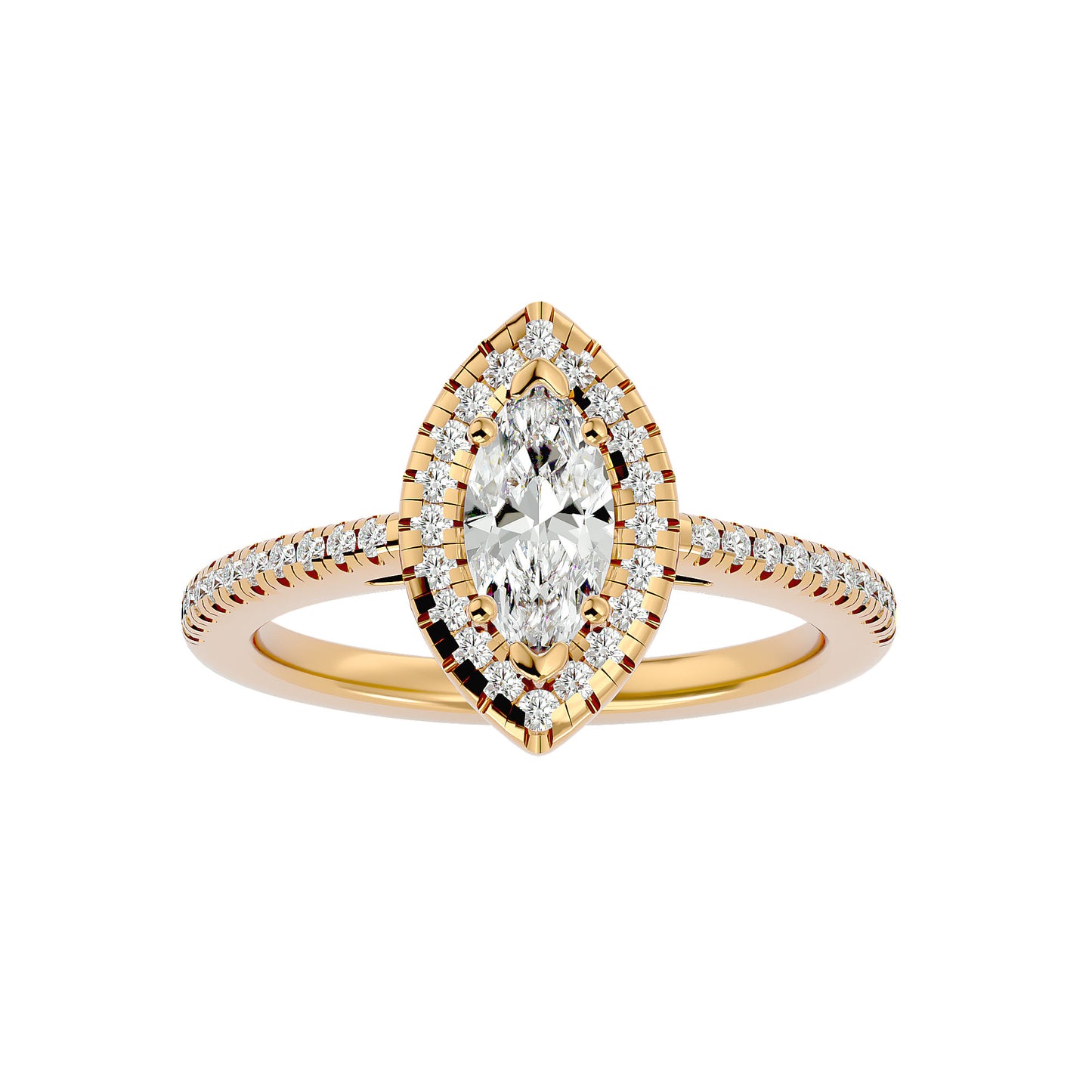 Marquise halo diamond engagement ring